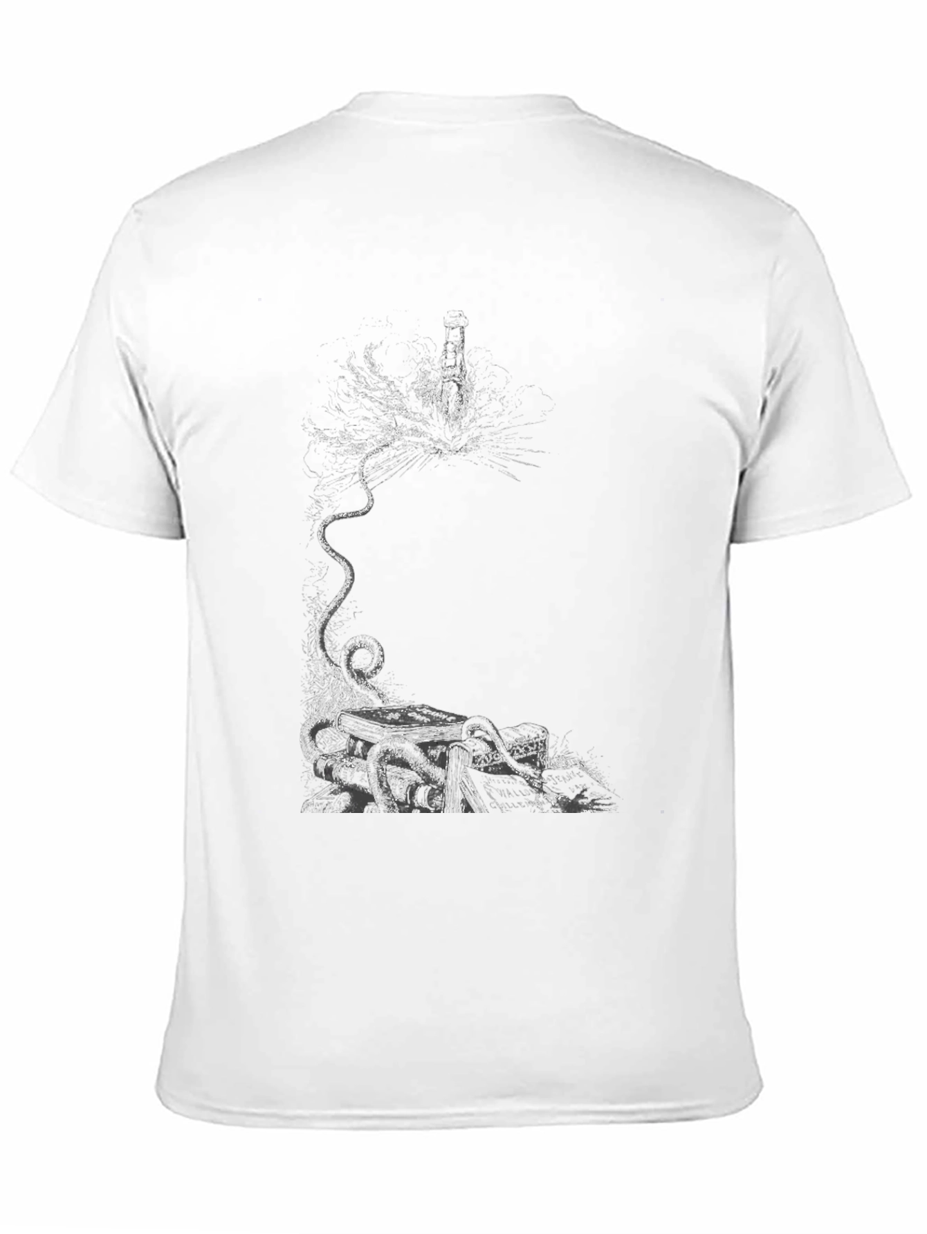 Abstract Cat Graphic Black T-Shirt