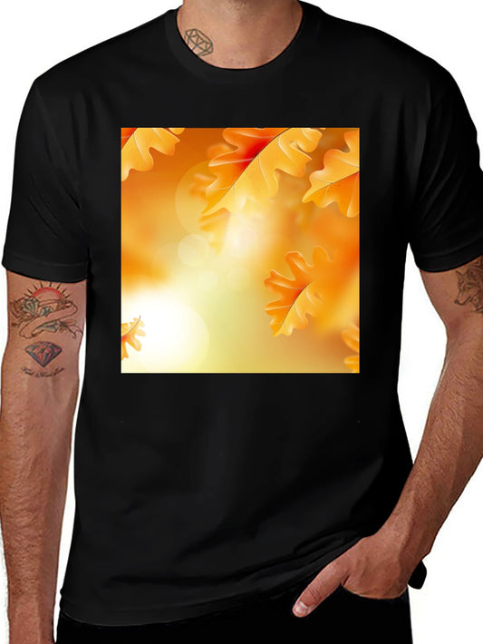 Autumn Leaves Graphic T-Shirt - Black Crew Neck Tee