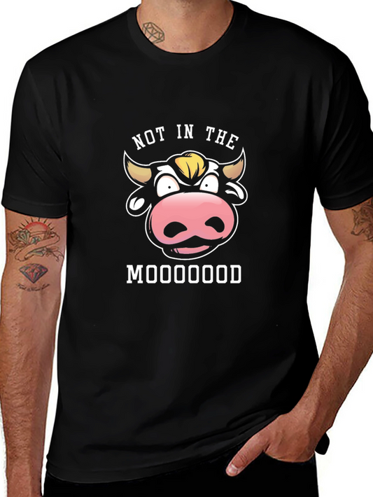 Not In The Mooood Funny Graphic Black T-Shirt