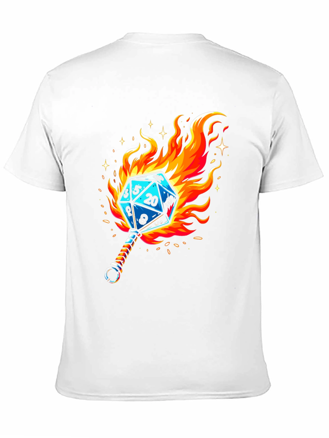 Fiery Dice D20 Graphic T-Shirt