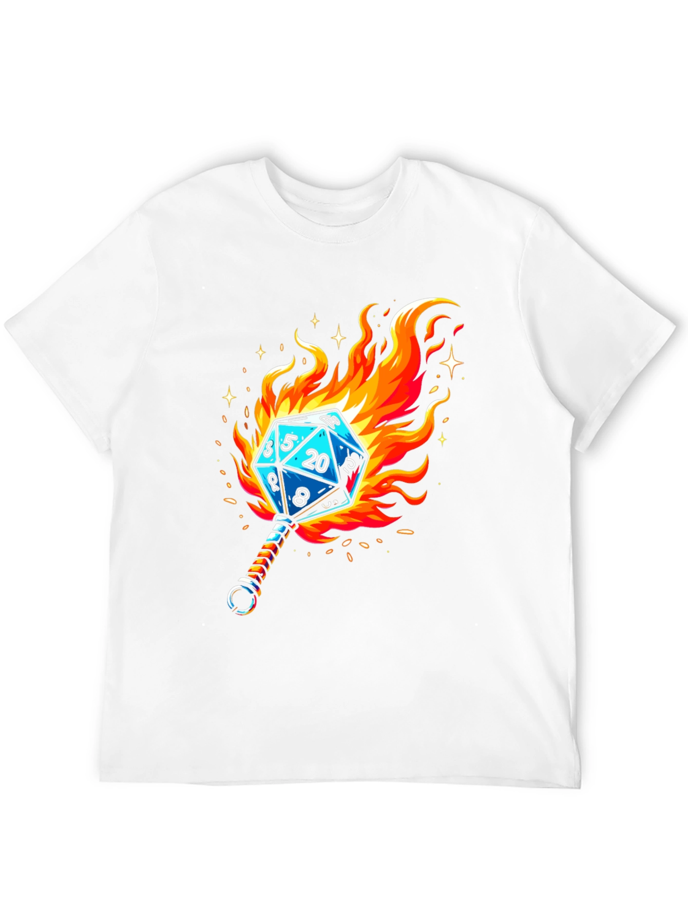 Fiery Dice D20 Graphic T-Shirt