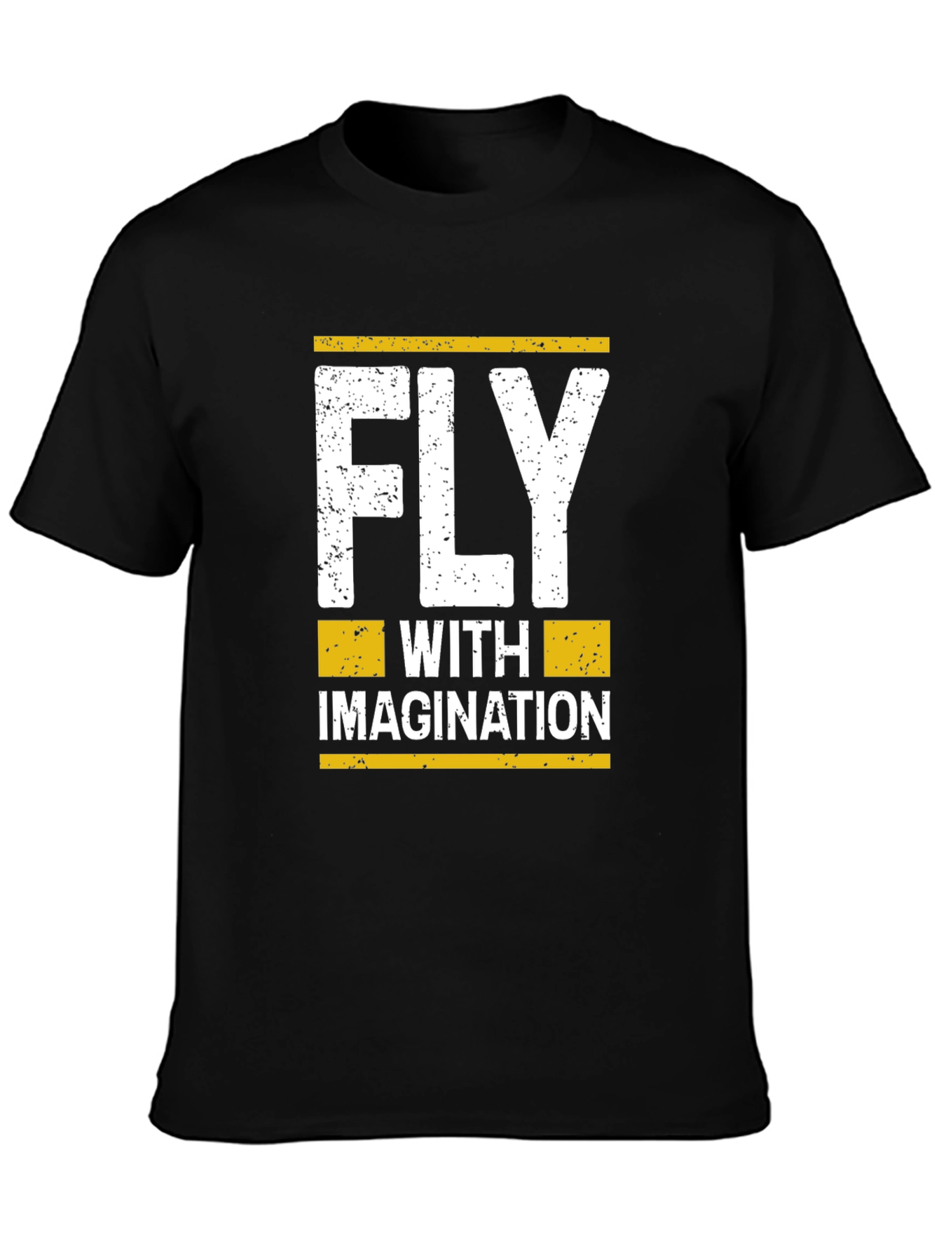Fly With Imagination Graphic Tee - Black Cotton T-Shirt