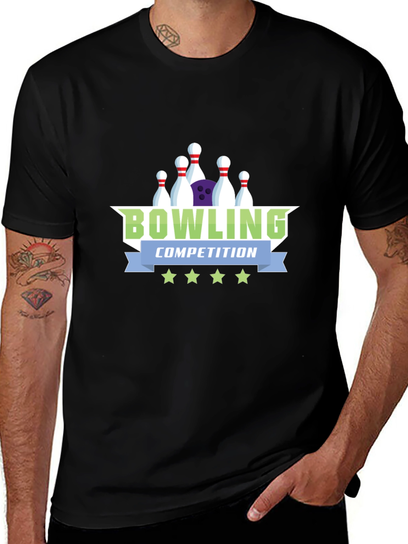 Bowling Competition Graphic Tee - Cool Sport Shirt