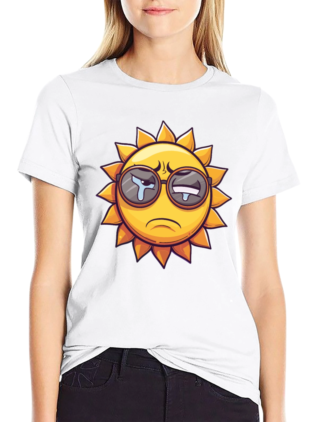 Sad Sun Graphic T-Shirt