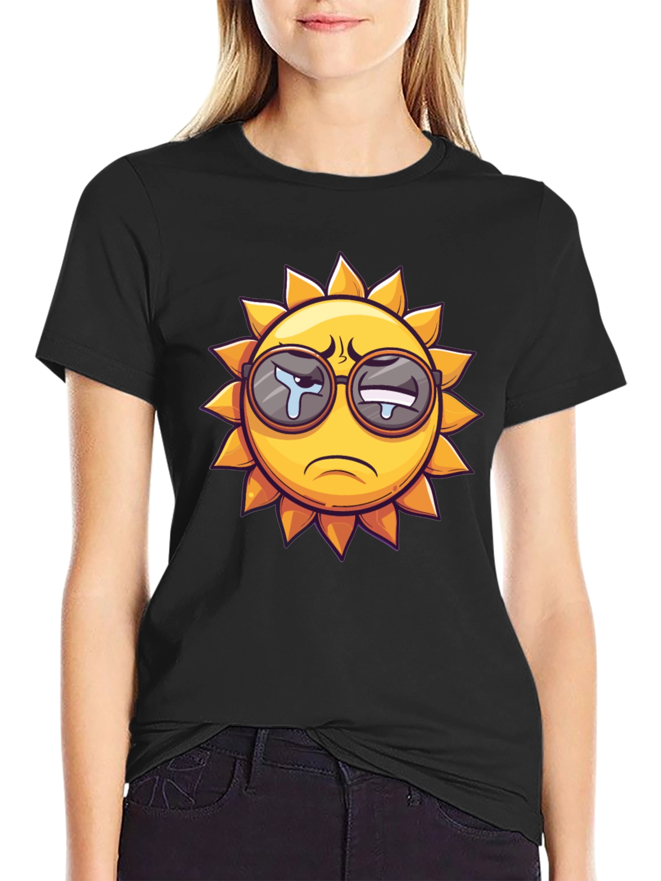 Sad Sun Graphic T-Shirt
