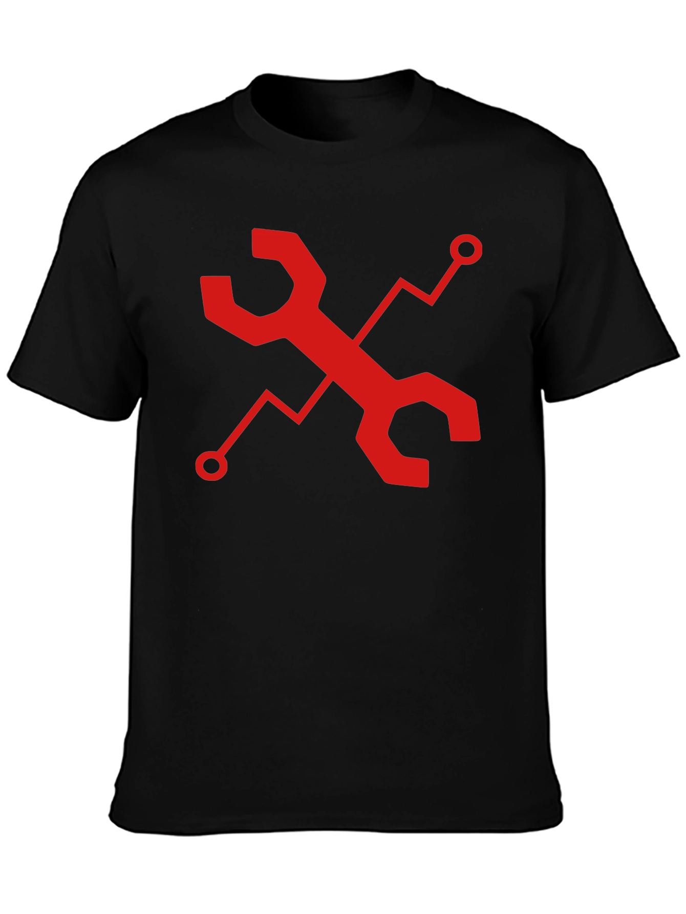 Tech Wrench Graphic Tee - Black Cotton Comfort
