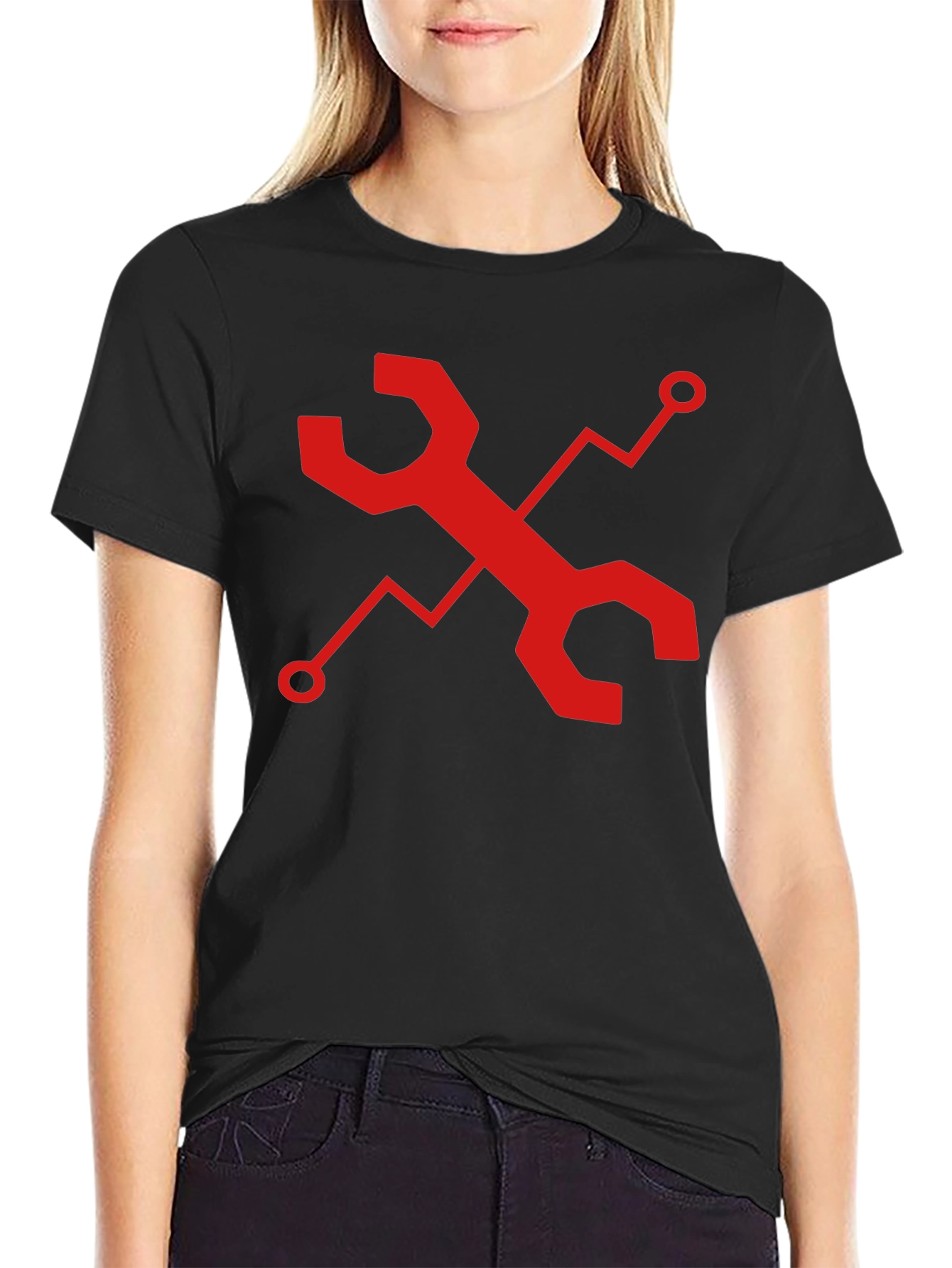 Tech Wrench Graphic Tee - Black Cotton Comfort