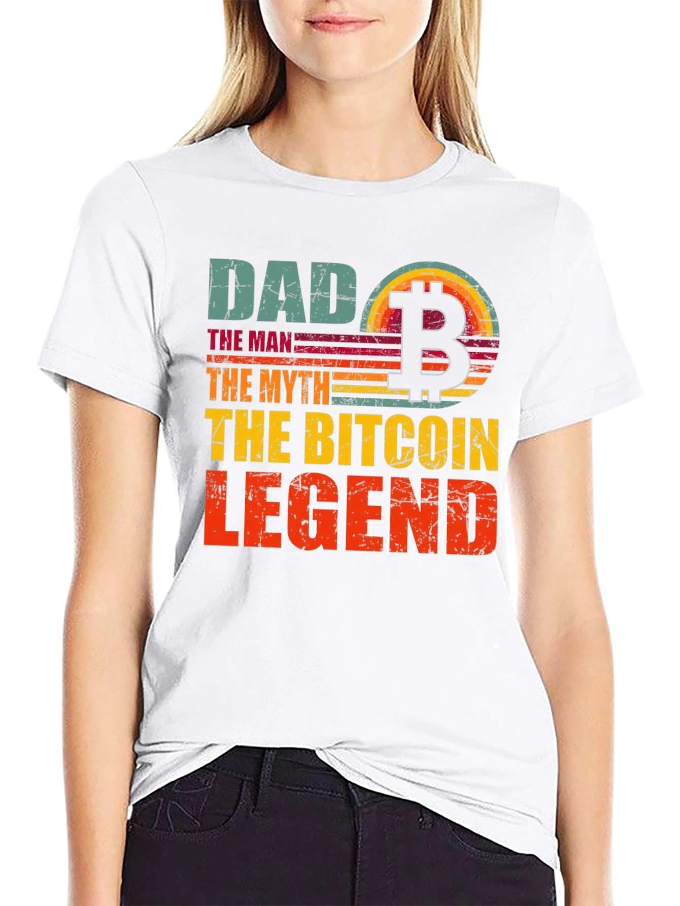 Bitcoin Dad Legend Graphic T-Shirt