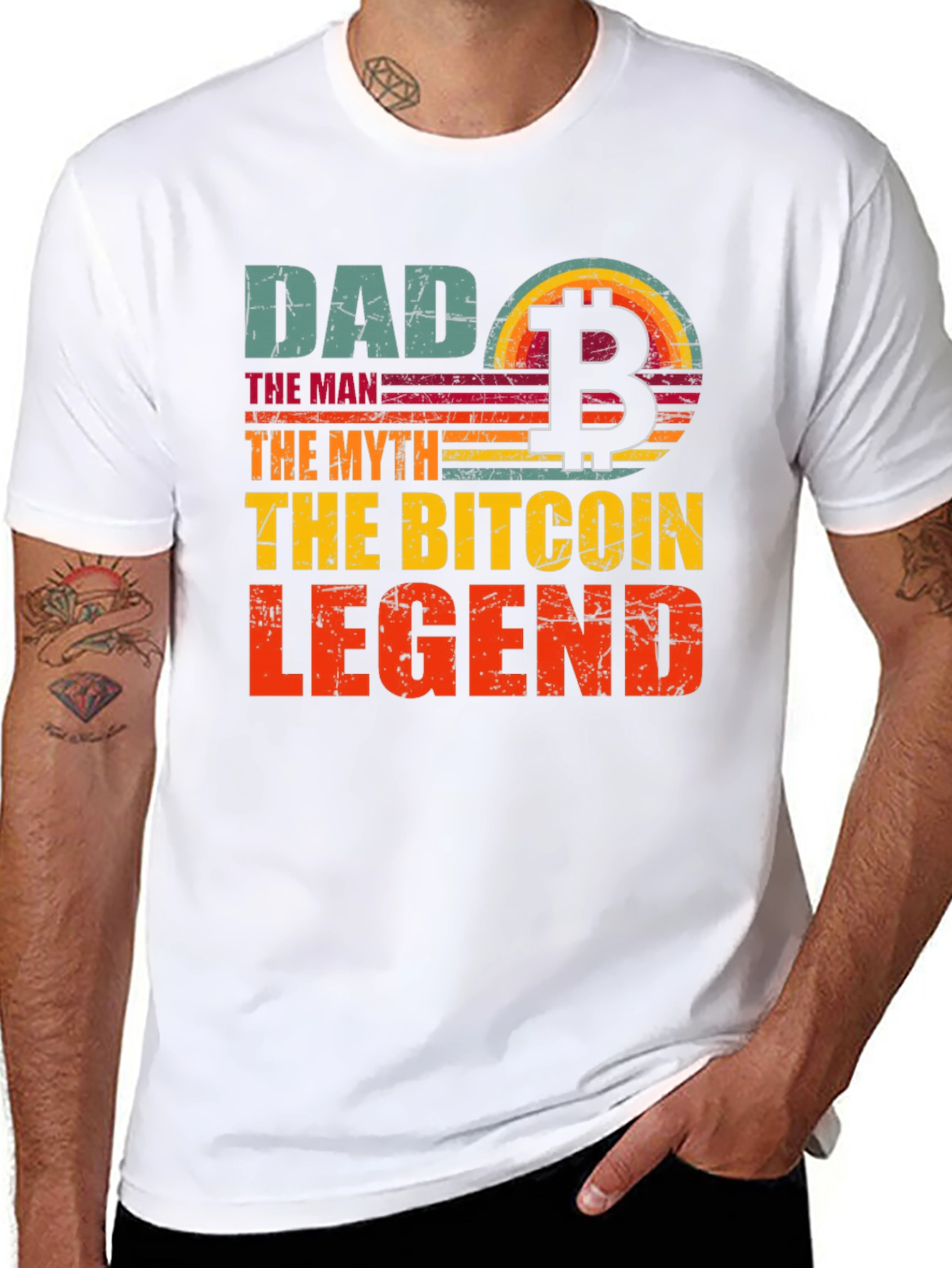 Bitcoin Dad Legend Graphic T-Shirt