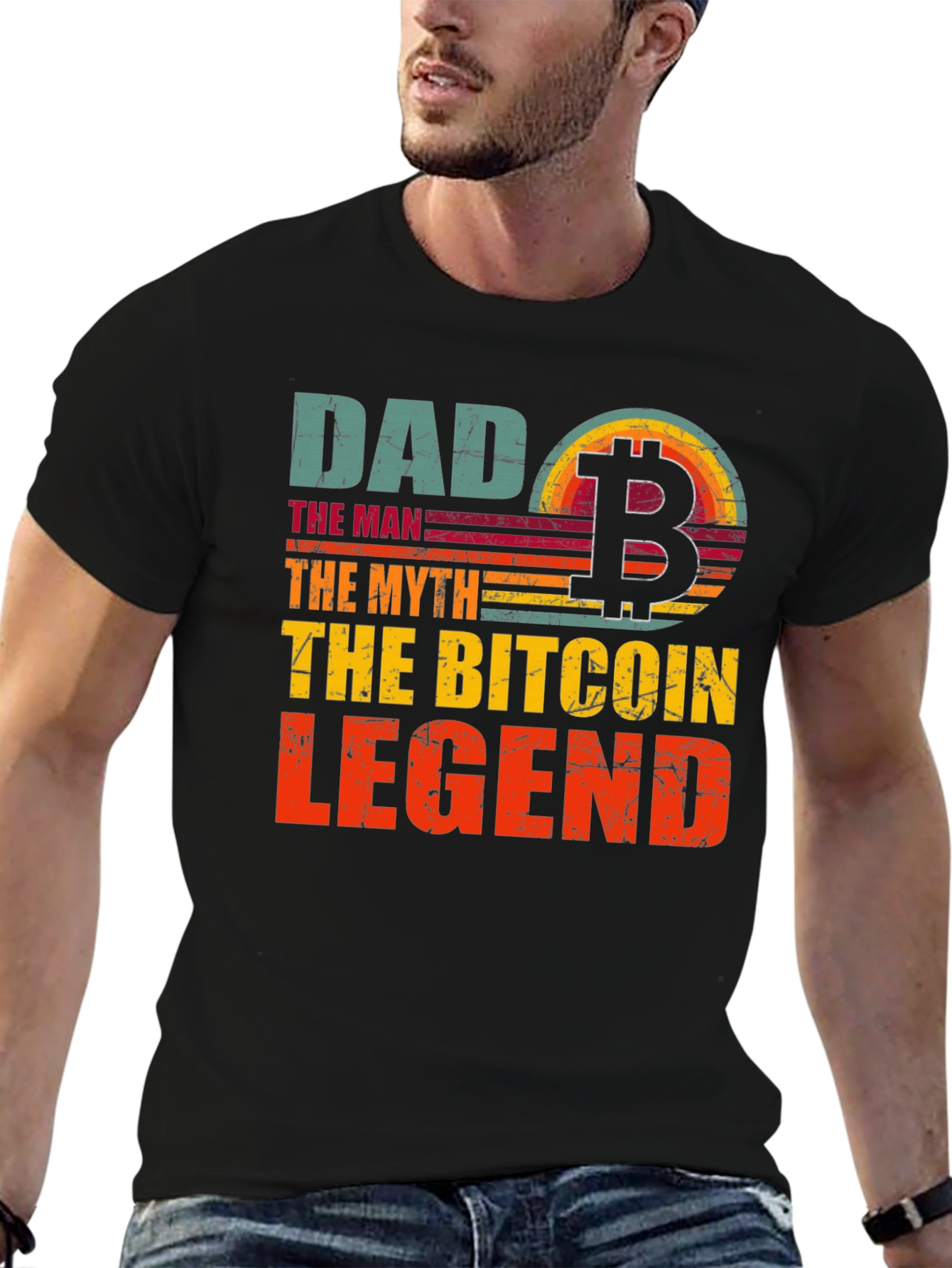 Bitcoin Dad Legend Graphic T-Shirt