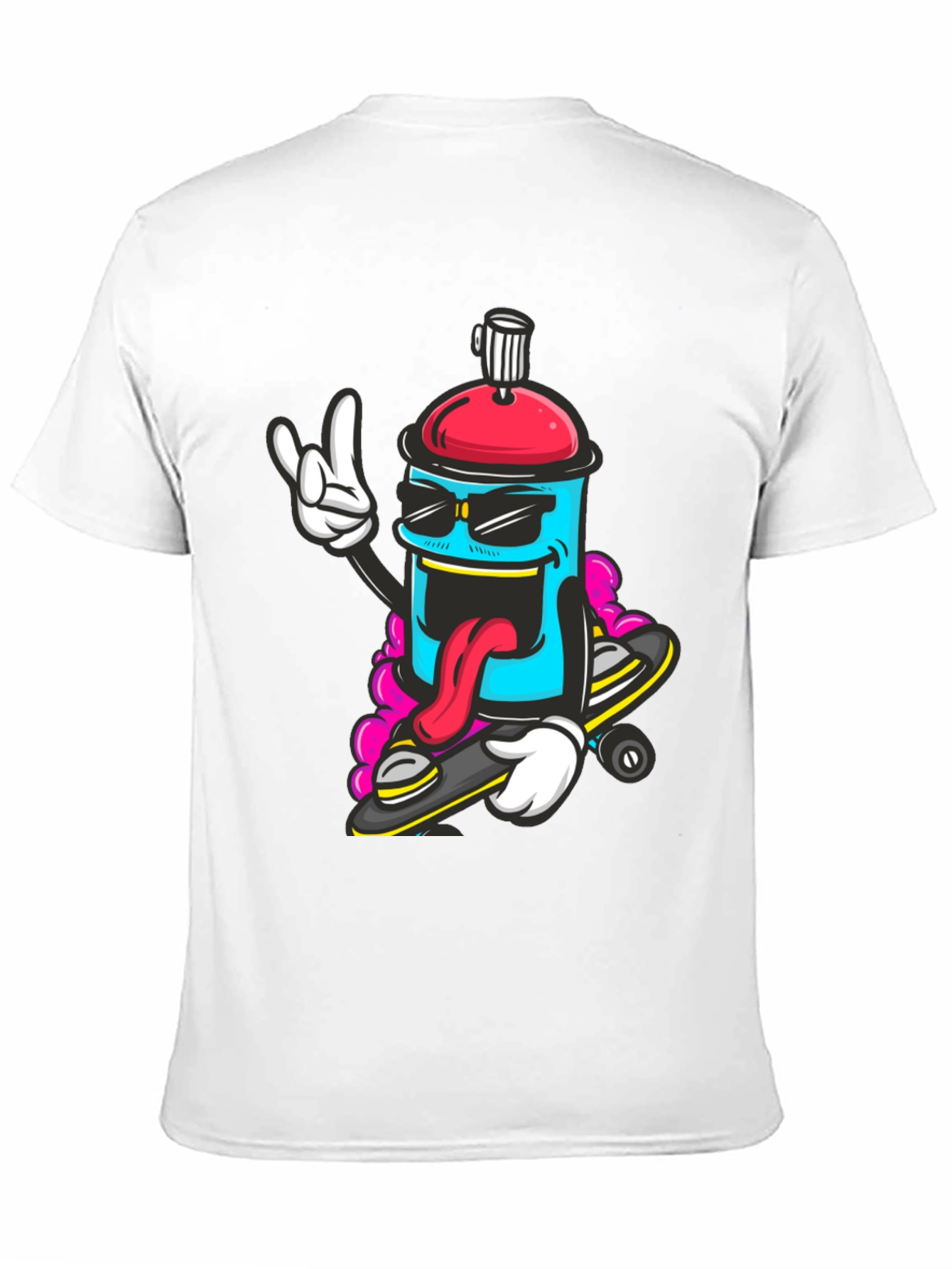 Cool Cartoon Spray Can Skateboard T-Shirt