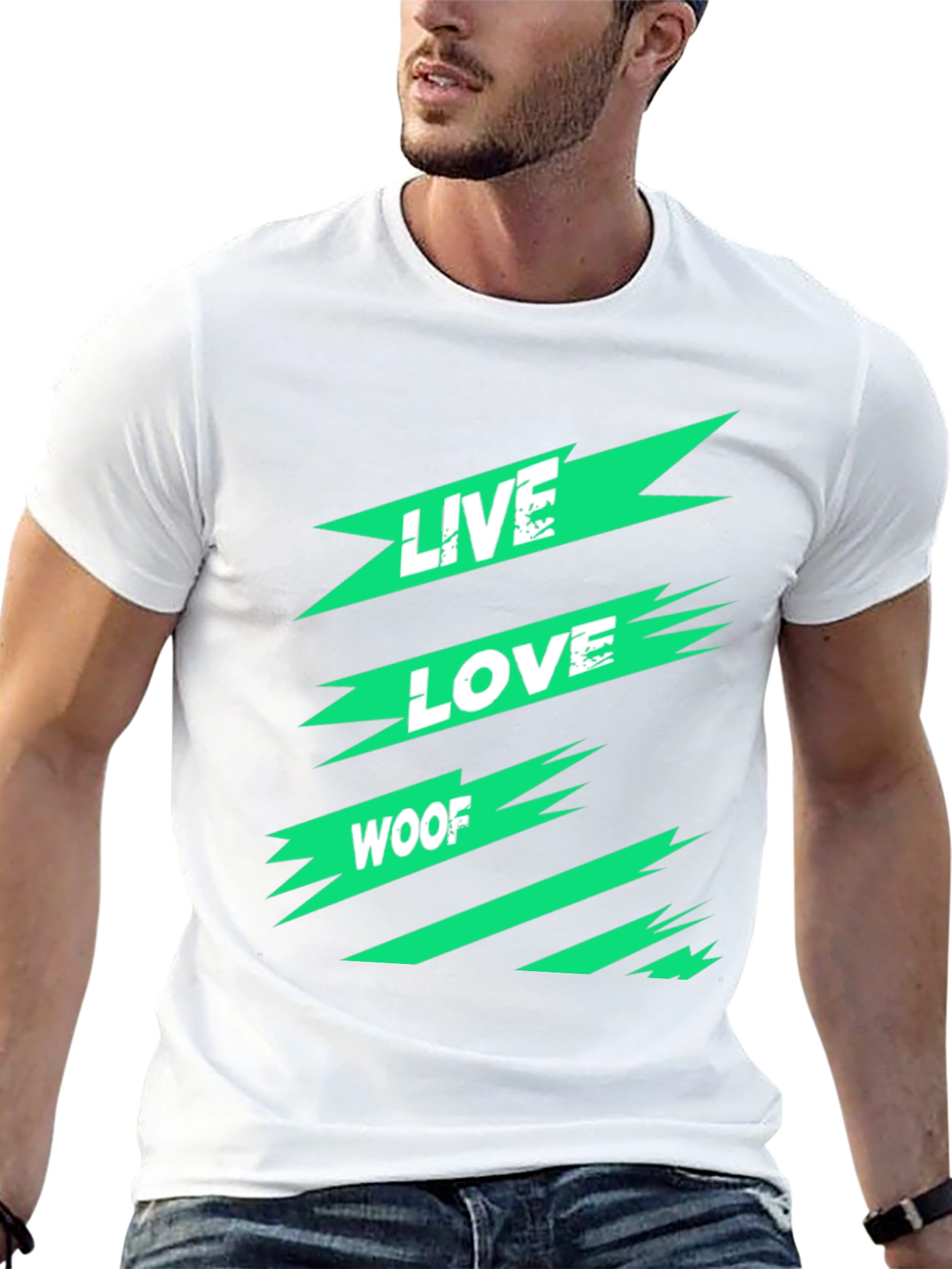 Live Love Woof Graphic Tee - Modern Black T-Shirt