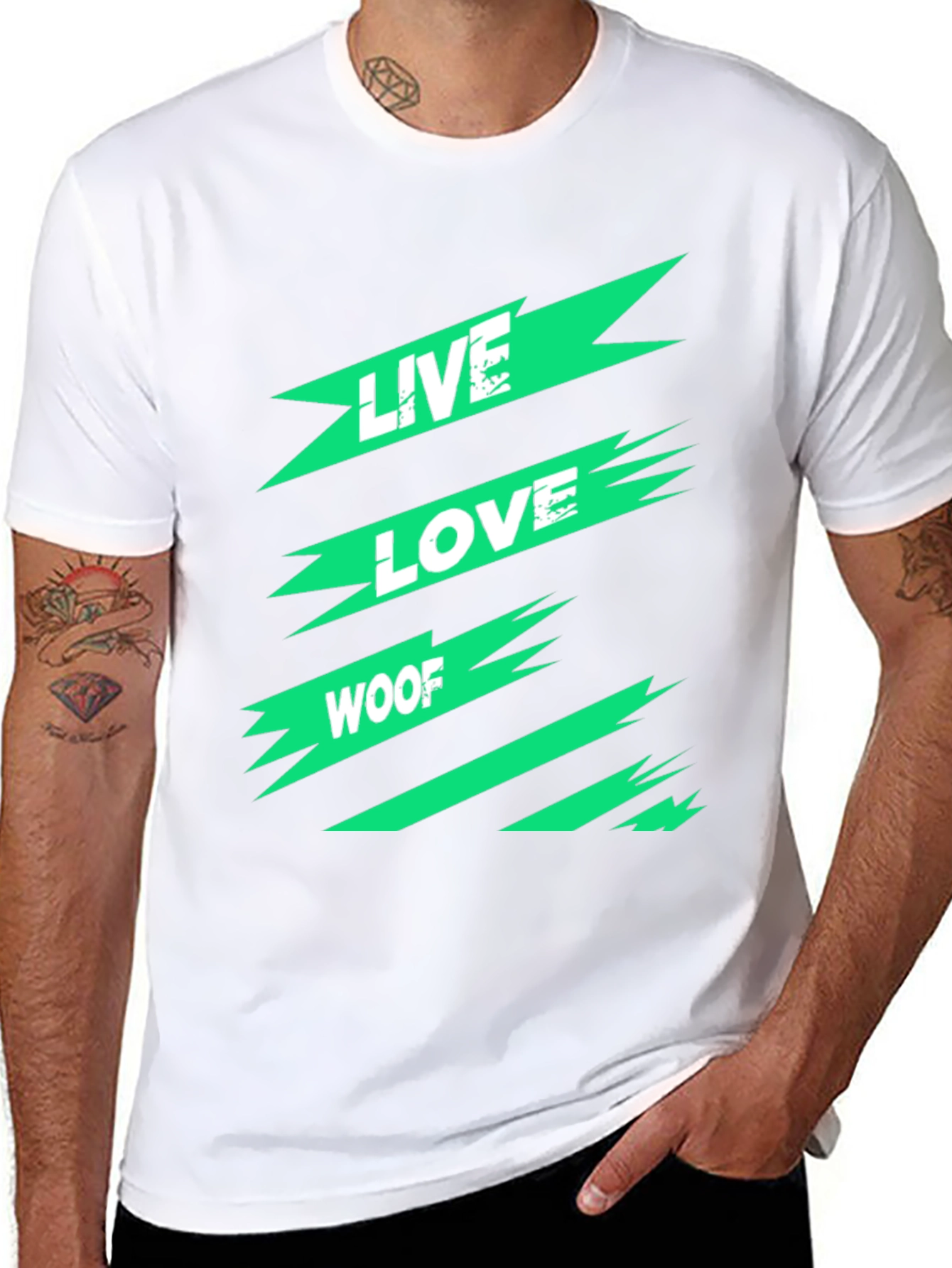 Live Love Woof Graphic Tee - Modern Black T-Shirt