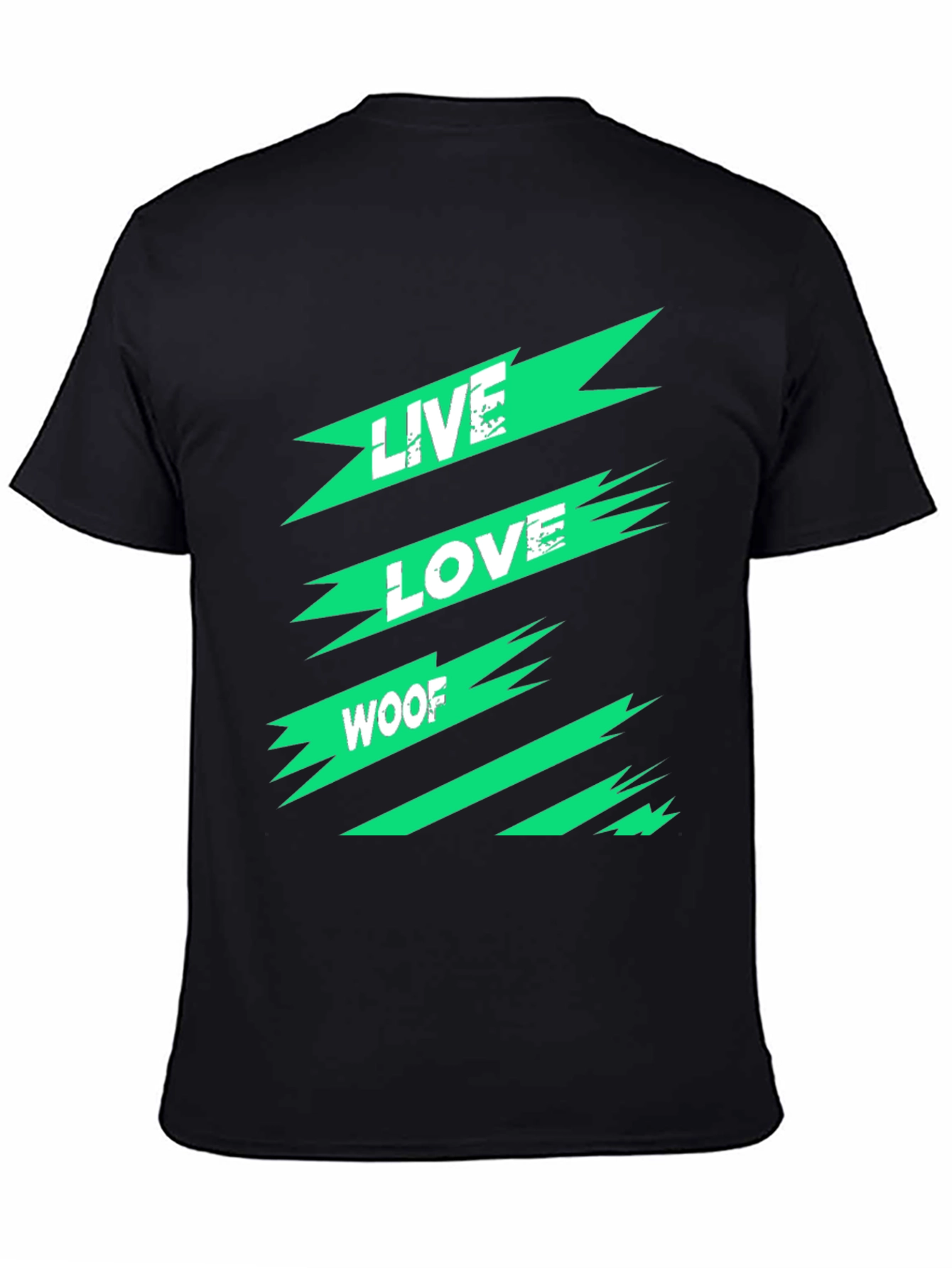Live Love Woof Graphic Tee - Modern Black T-Shirt