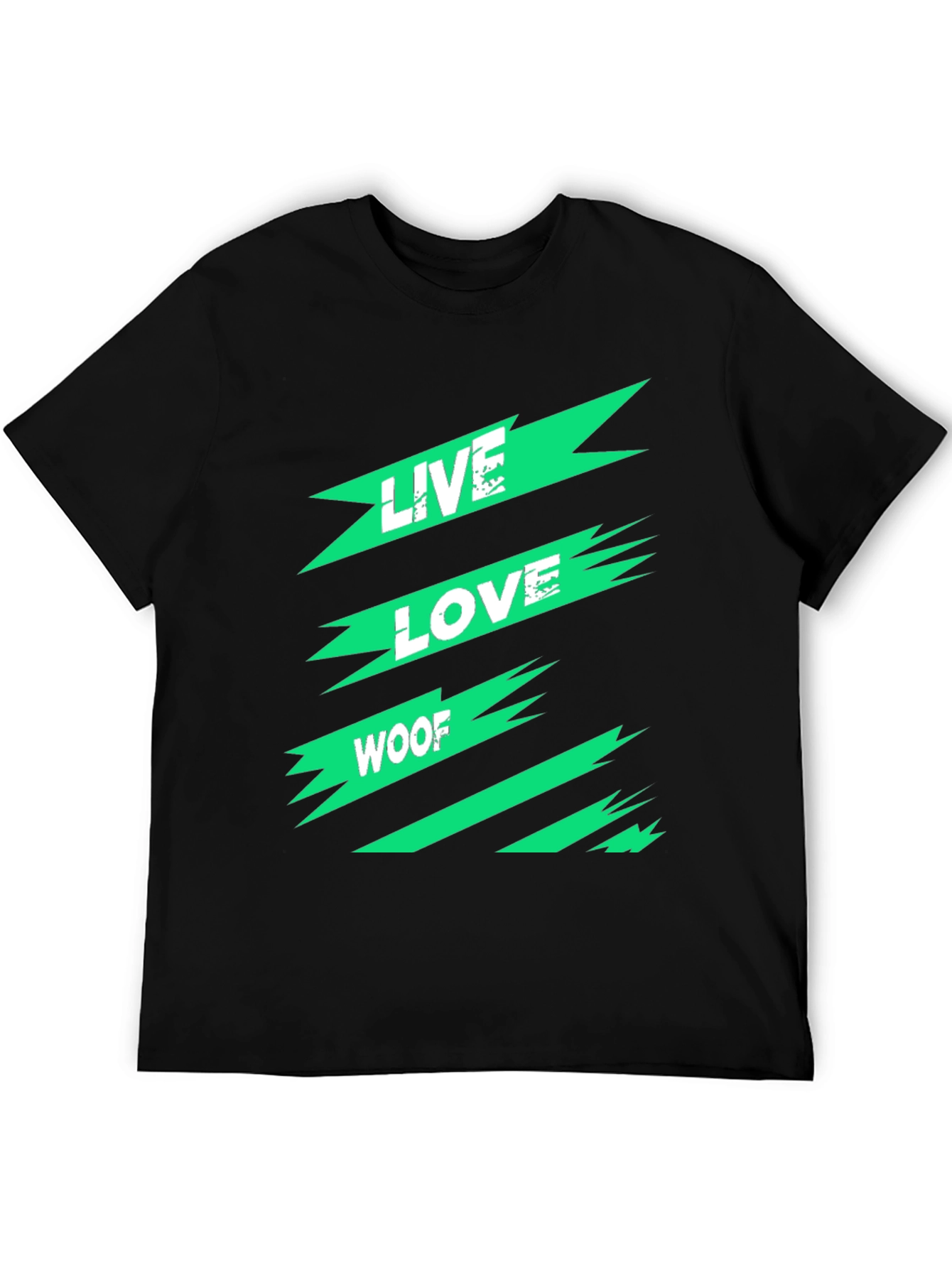 Live Love Woof Graphic Tee - Modern Black T-Shirt