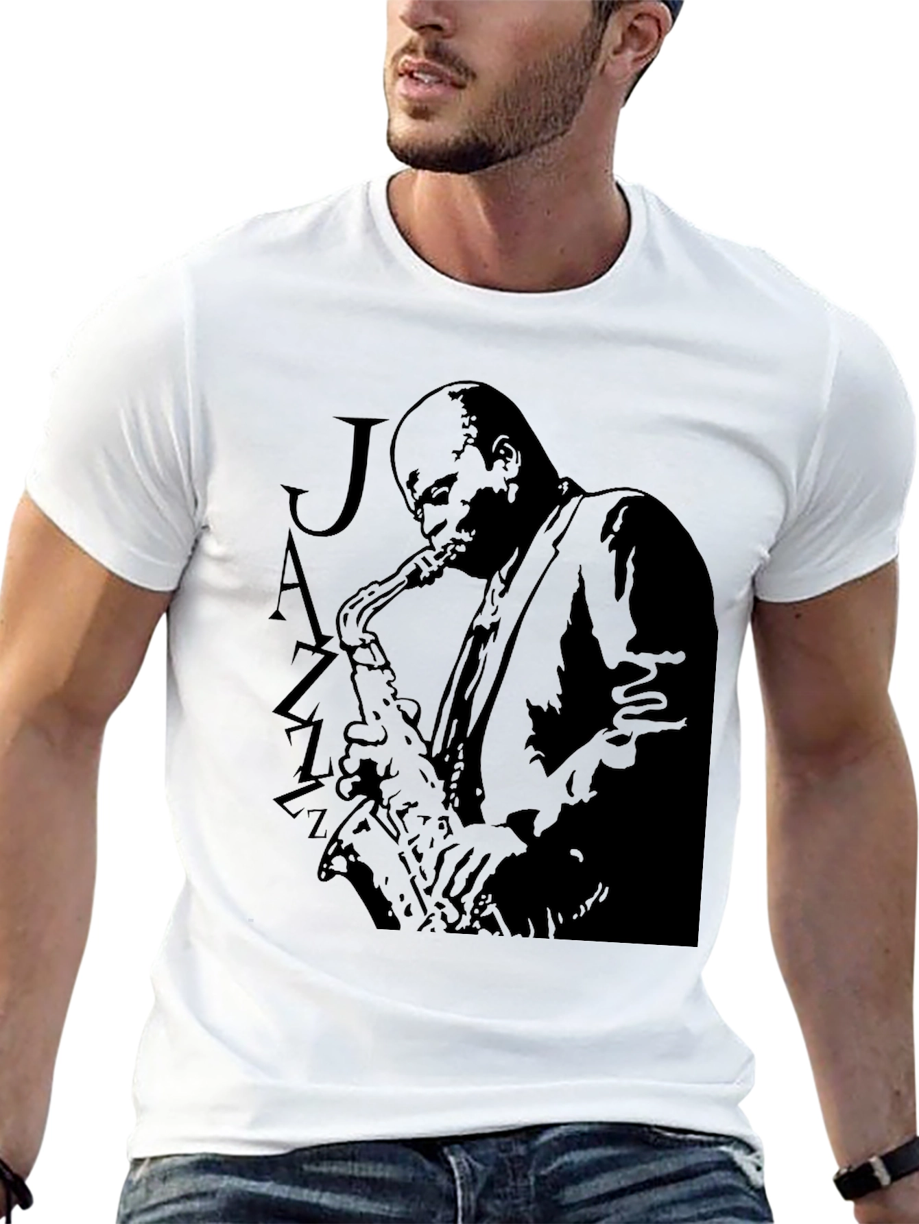Jazz Saxophone Player Graphic T-Shirt