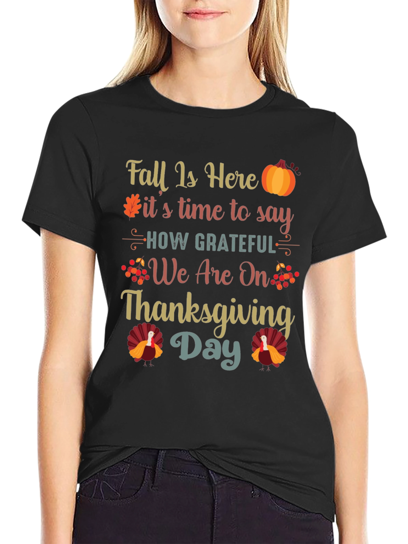 Thanksgiving Fall Grateful Graphic Tee