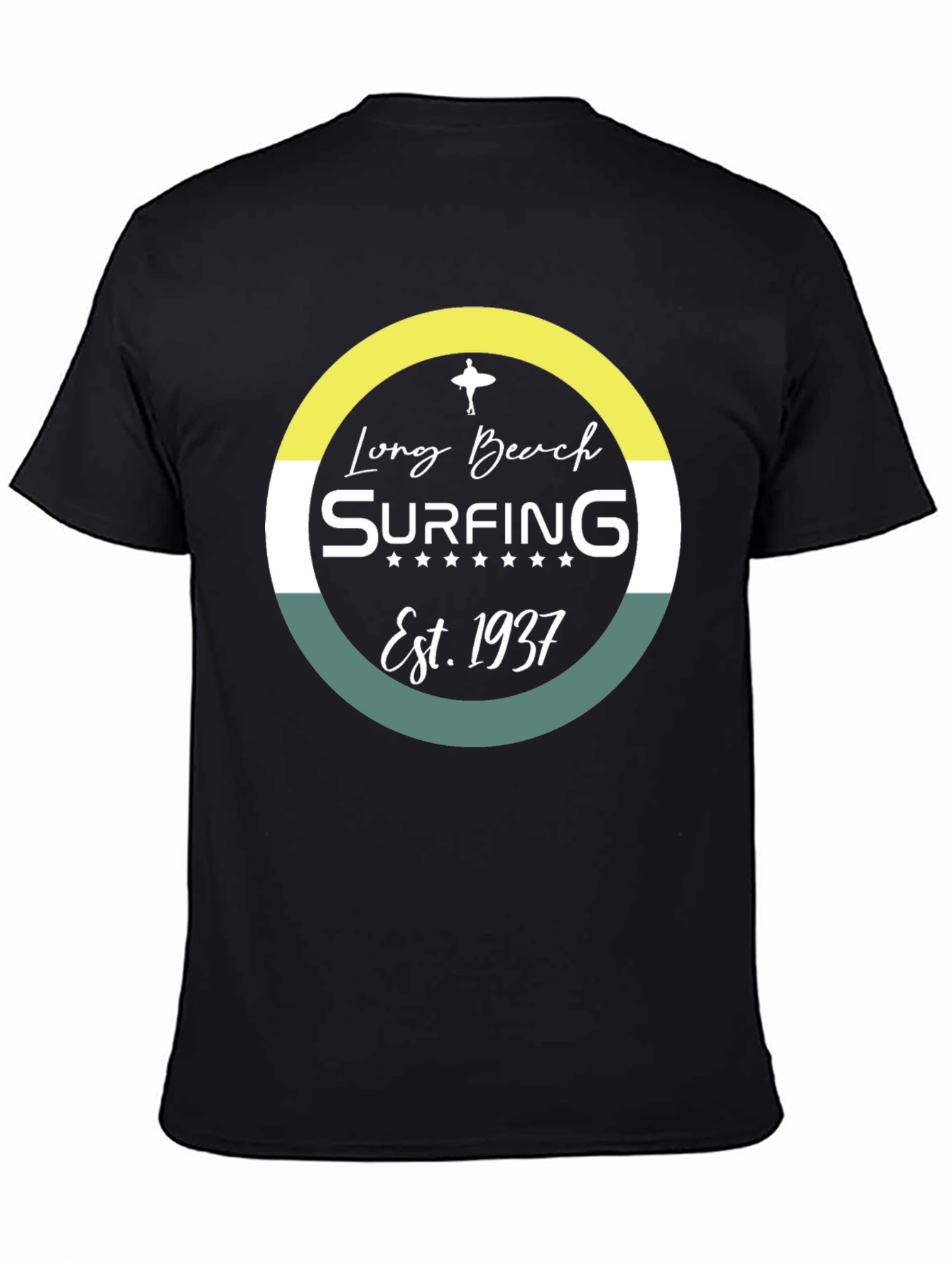 Long Beach Surfing Est. 1937 Black Graphic Tee