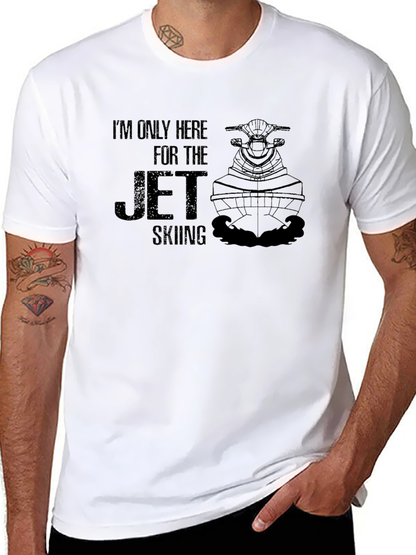 Jet Skiing T-Shirt - Black Graphic Tee