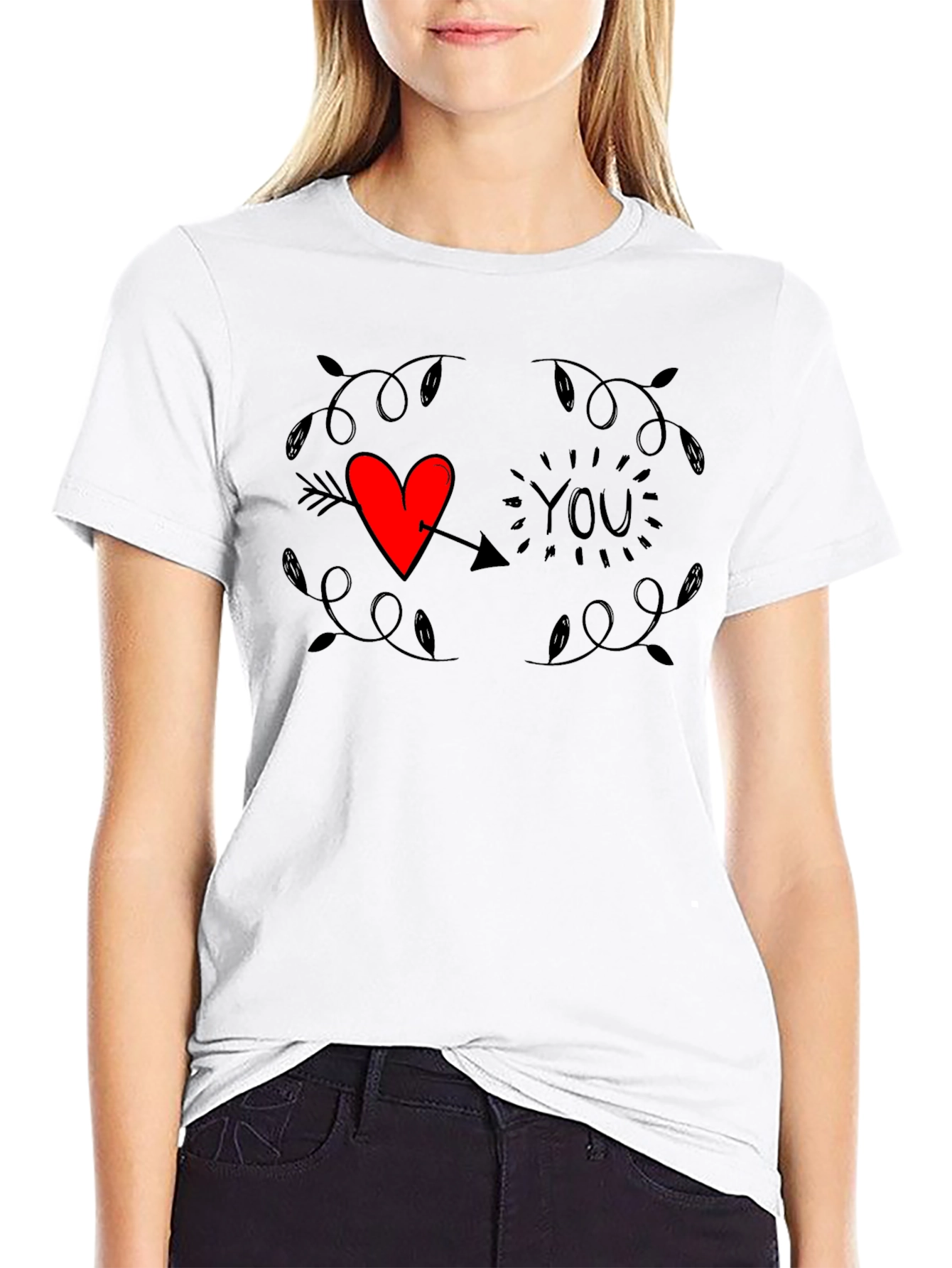 Heart You Graphic Tee - Trendy Black T-Shirt