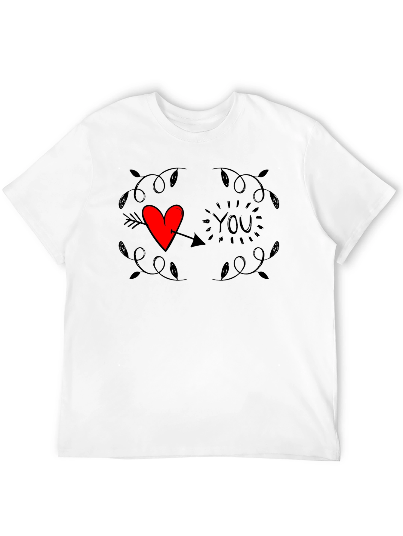 Heart You Graphic Tee - Trendy Black T-Shirt