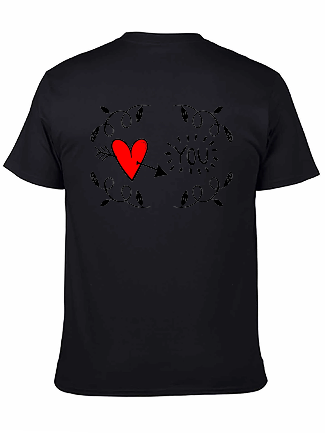 Heart You Graphic Tee - Trendy Black T-Shirt