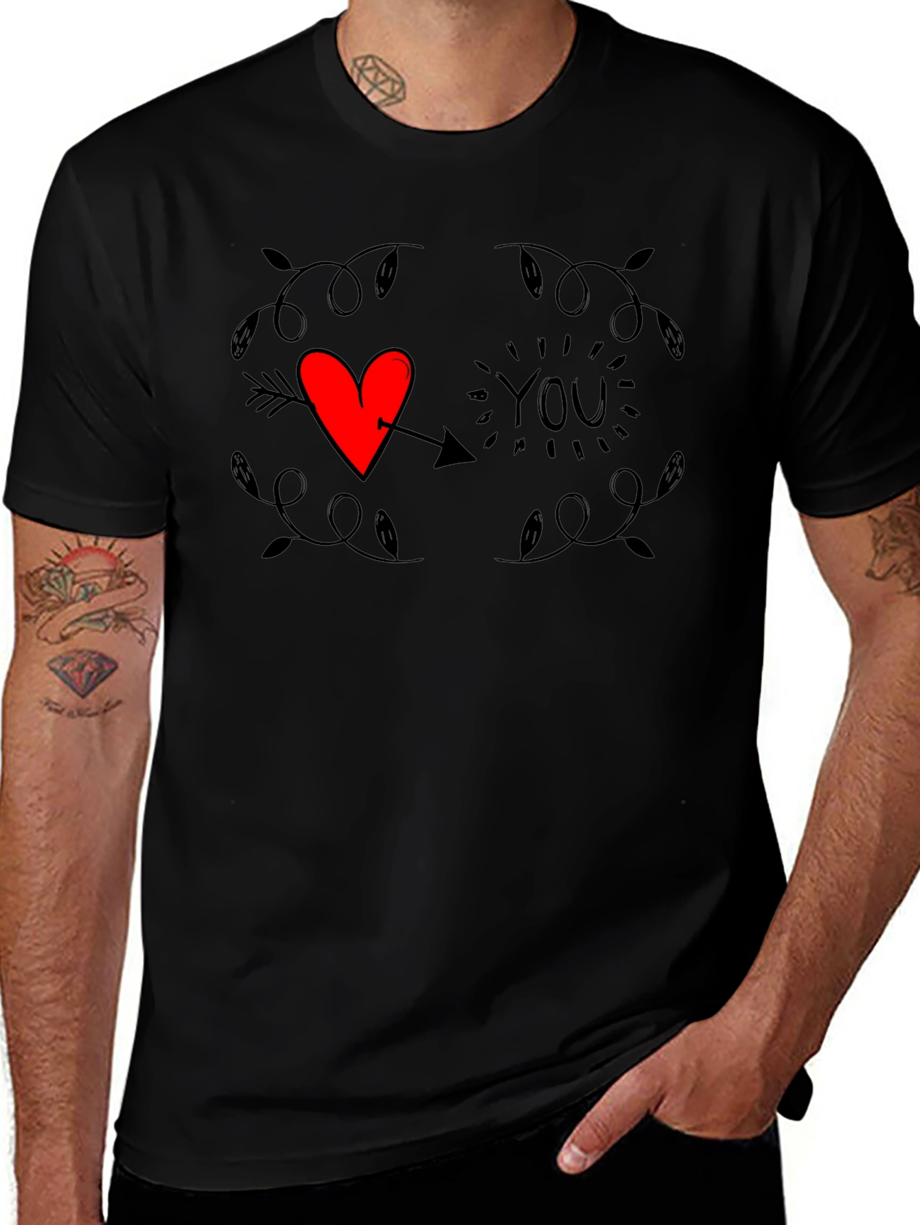 Heart You Graphic Tee - Trendy Black T-Shirt