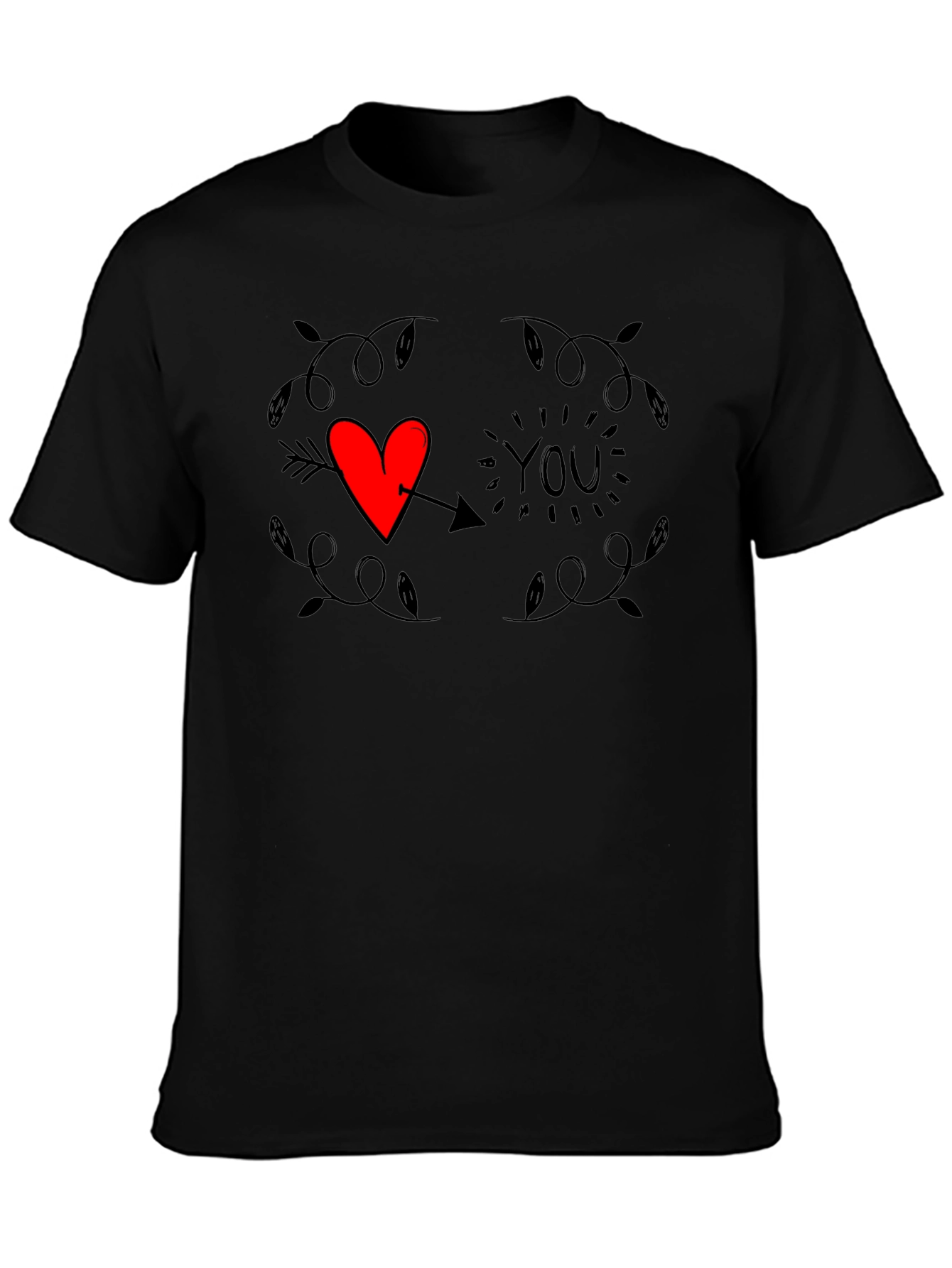 Heart You Graphic Tee - Trendy Black T-Shirt