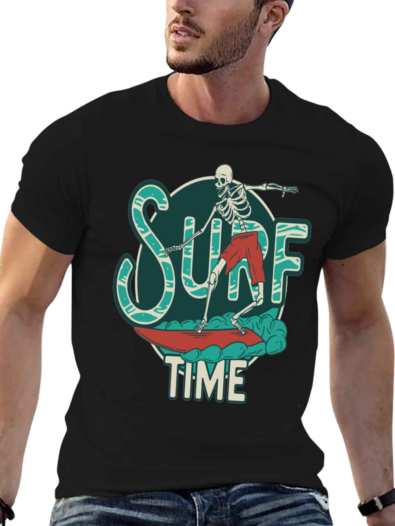 Surf Time Skeleton Graphic Tee