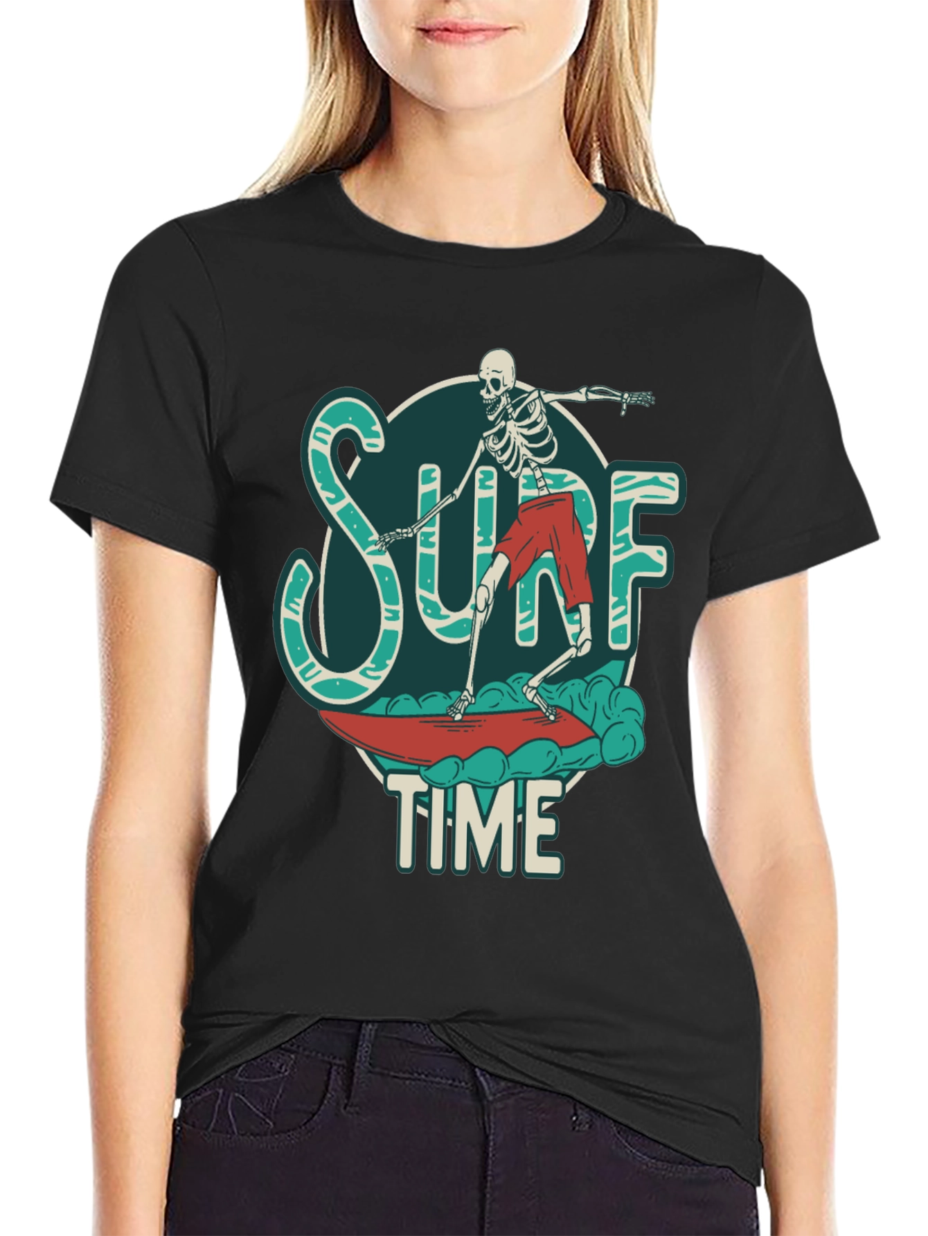 Surf Time Skeleton Graphic Tee