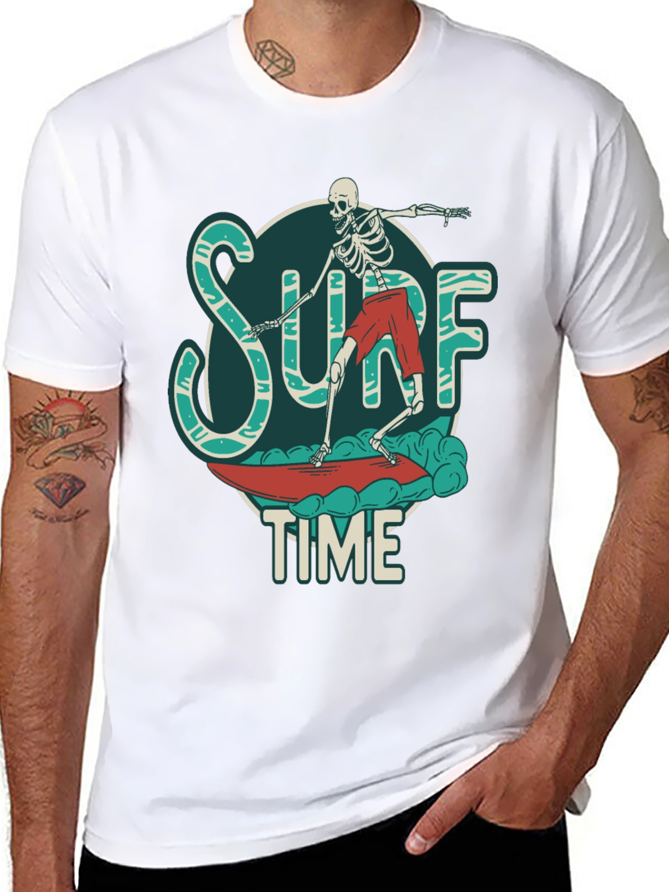 Surf Time Skeleton Graphic Tee