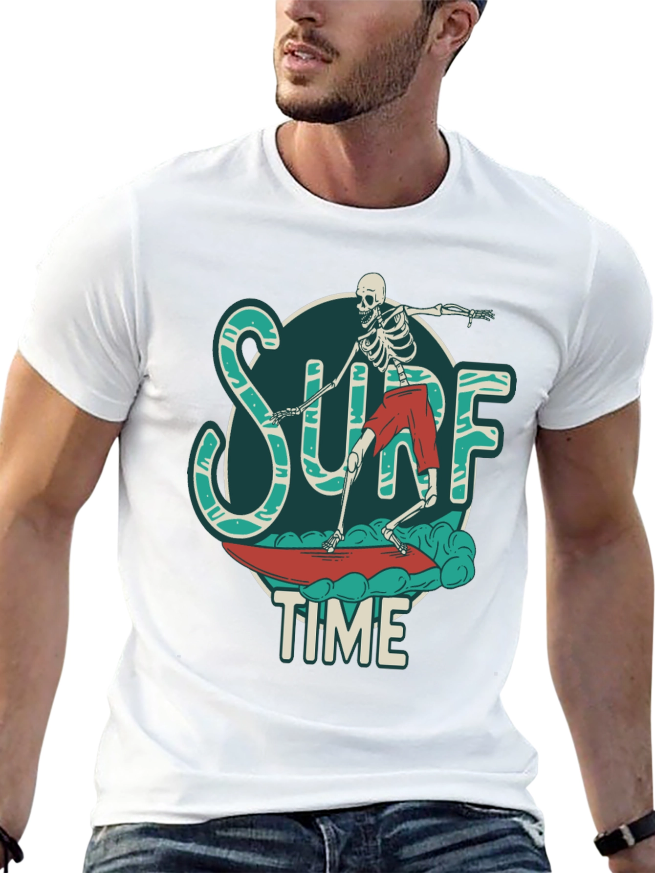 Surf Time Skeleton Graphic Tee