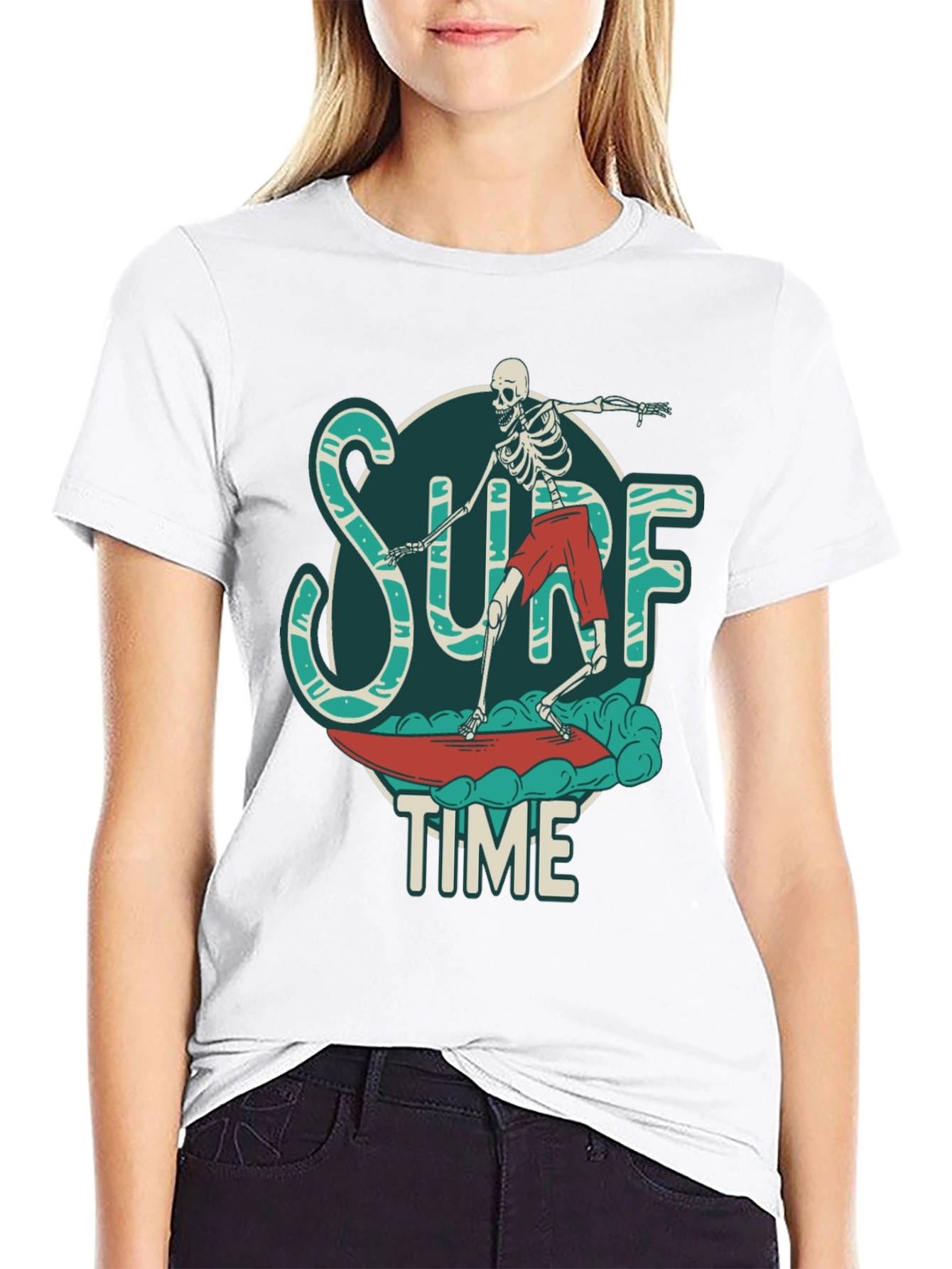 Surf Time Skeleton Graphic Tee