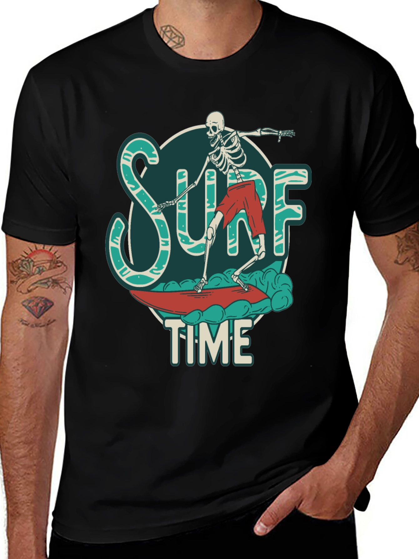 Surf Time Skeleton Graphic Tee