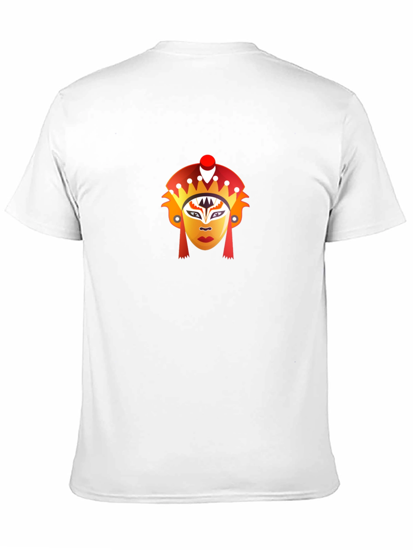 Black T-Shirt with Graphic Mask Design