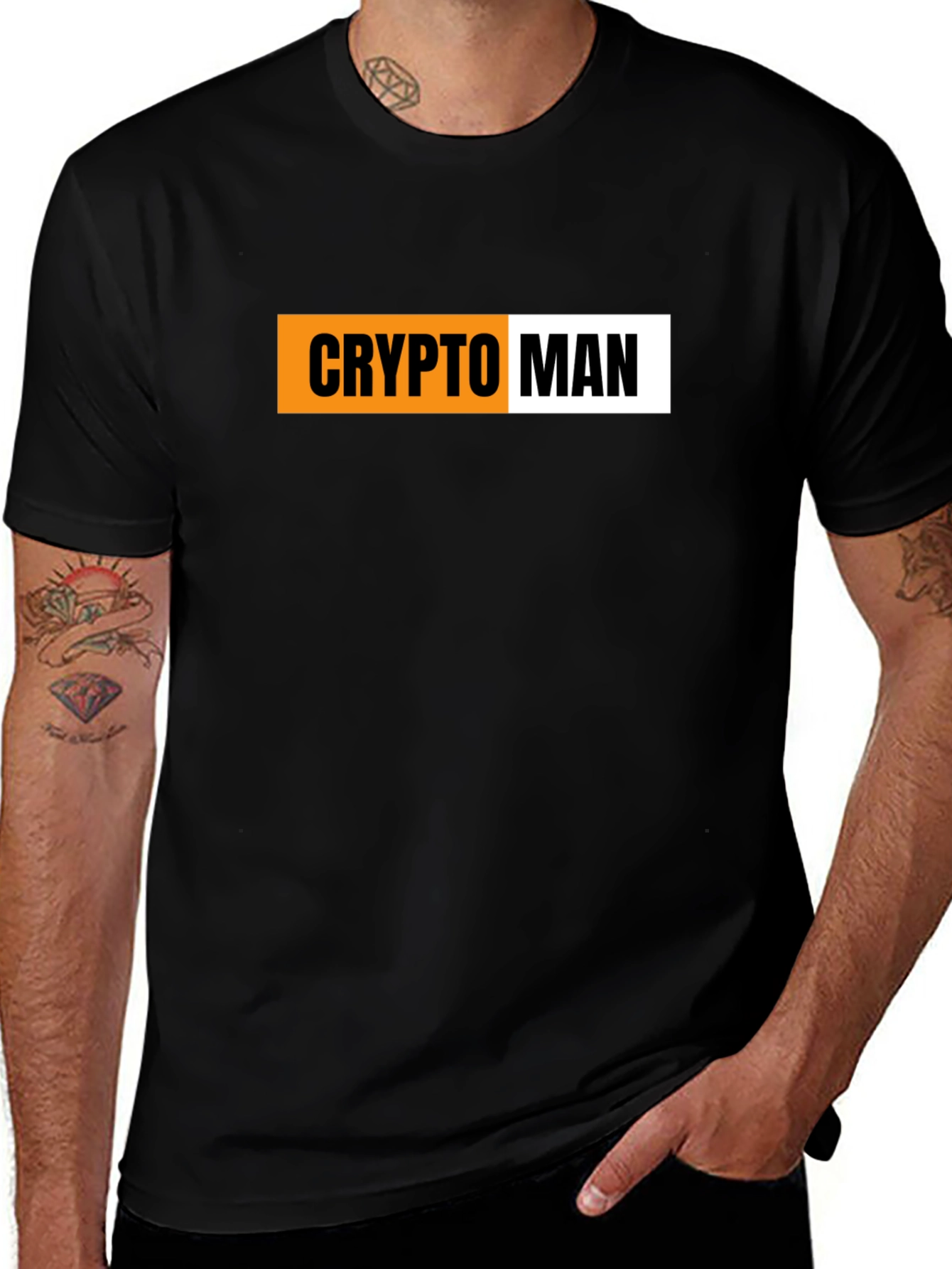 Crypto Man Graphic T-Shirt - Bitcoin Enthusiast Tee