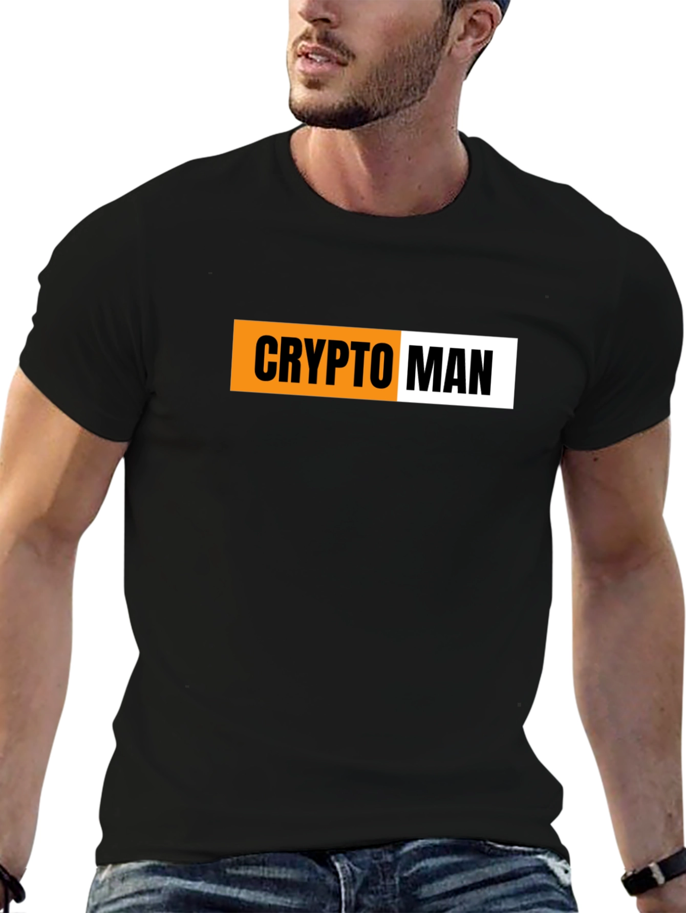 Crypto Man Graphic T-Shirt - Bitcoin Enthusiast Tee