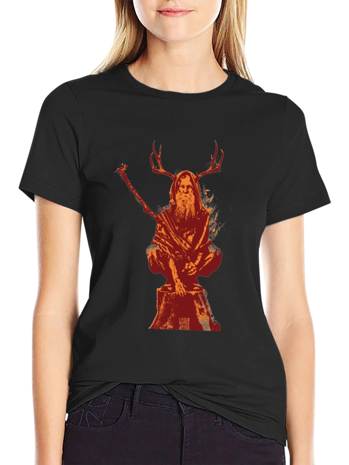 Mystical Druid T-Shirt: Unique Forest Spirit Design