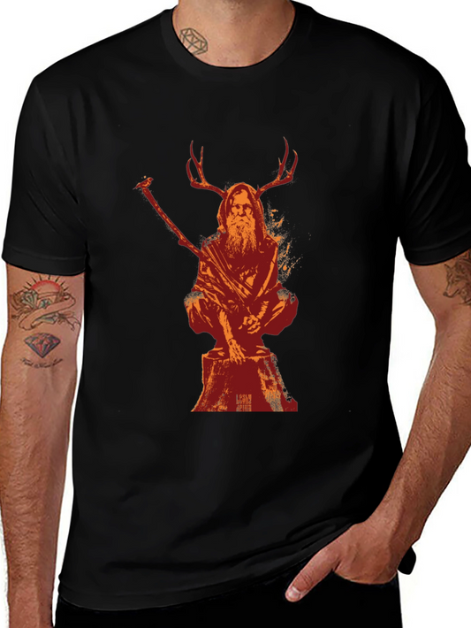 Mystical Druid T-Shirt: Unique Forest Spirit Design