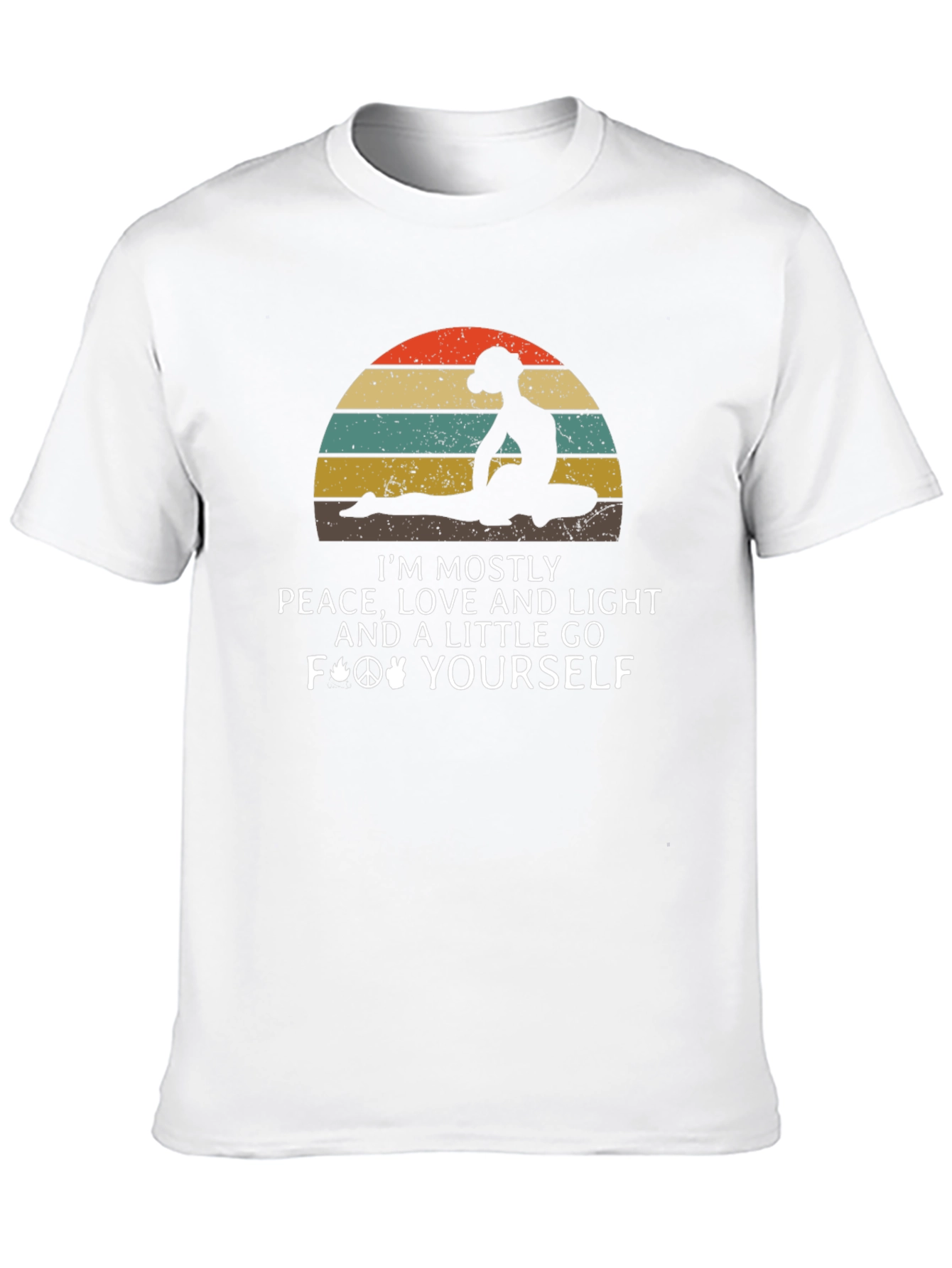 Peace Love Yoga Black Graphic T-Shirt