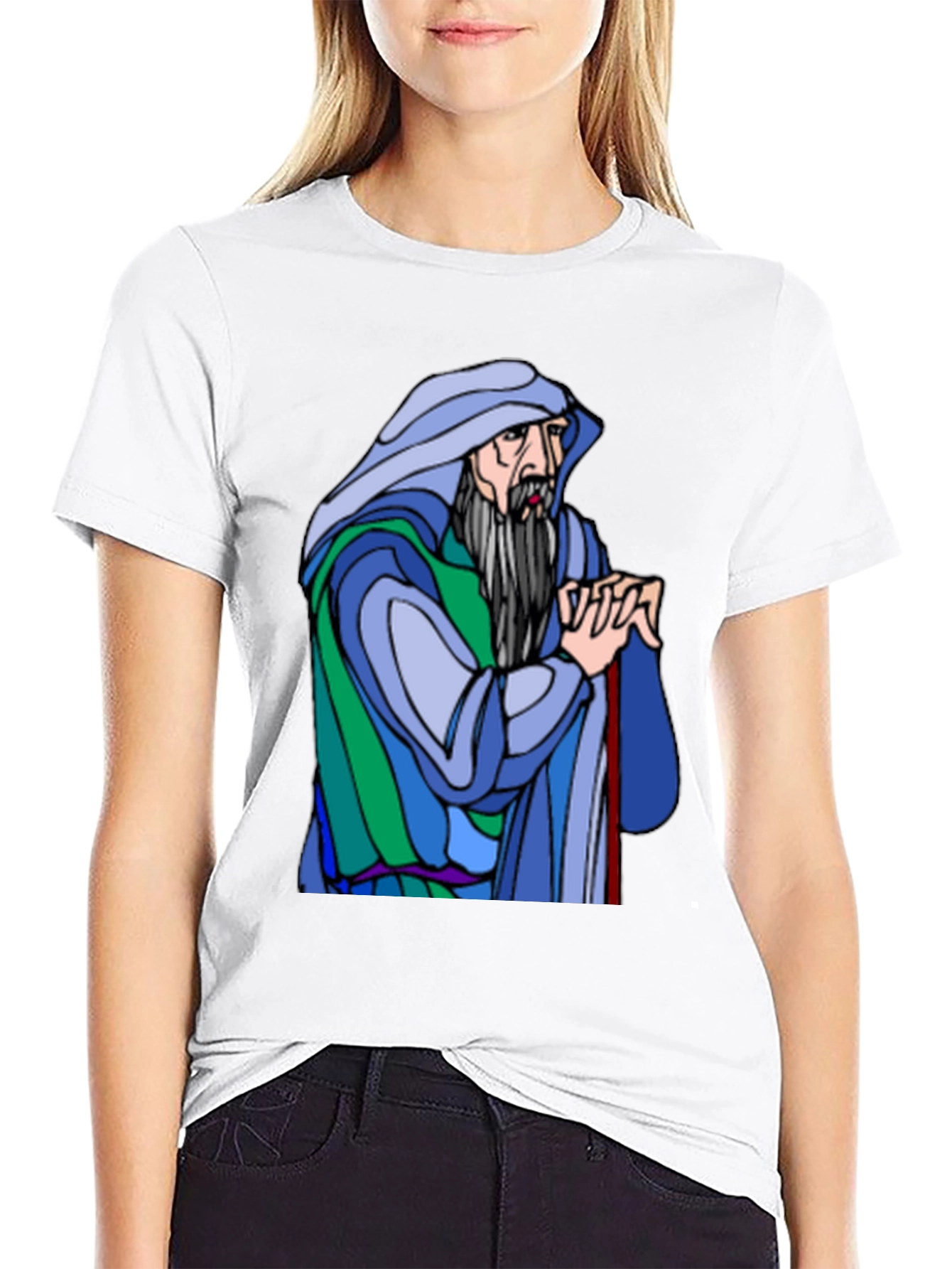 Wizard Graphic Tee - Black Cotton Blend Shirt