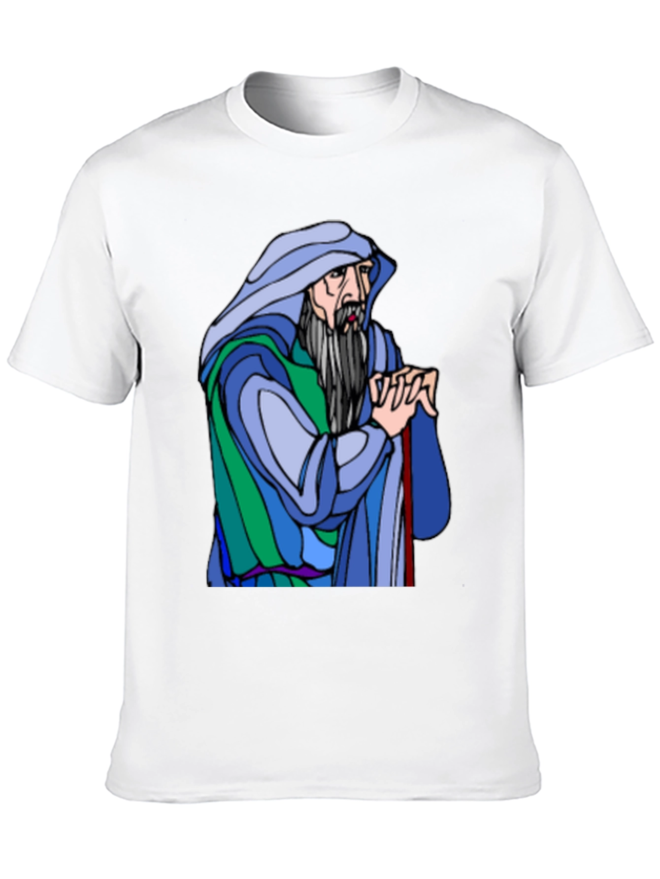 Wizard Graphic Tee - Black Cotton Blend Shirt