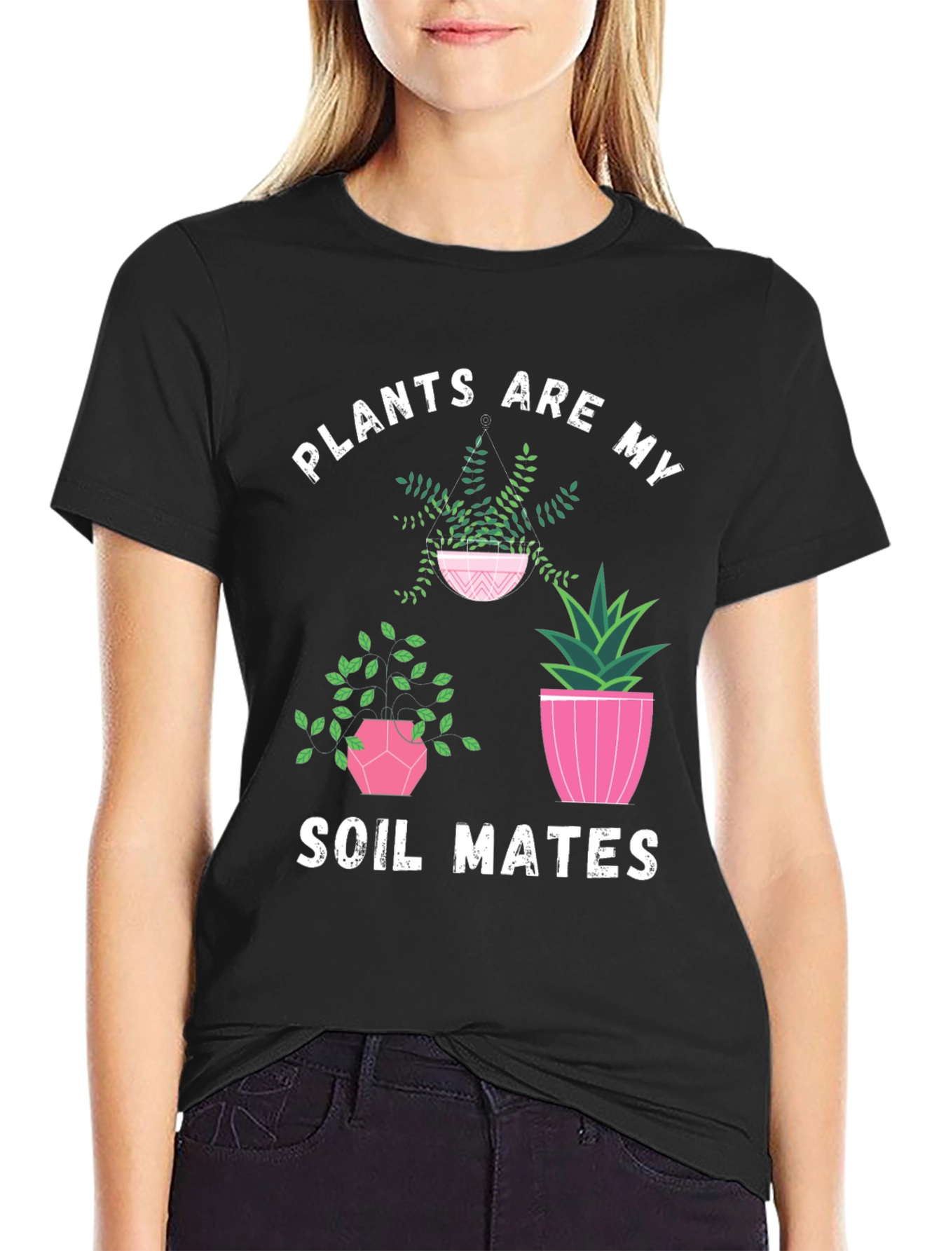 Plants Are My Soil Mates T-Shirt - Black