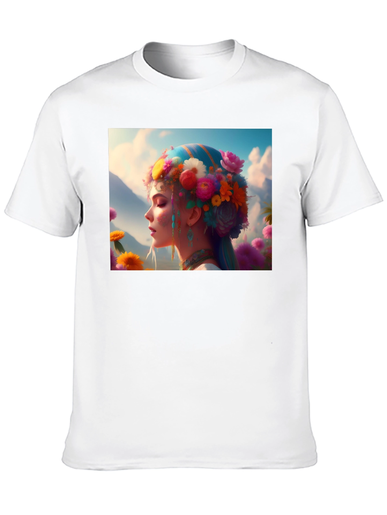 Floral Fantasy Graphic Tee - Unique Artistic Design