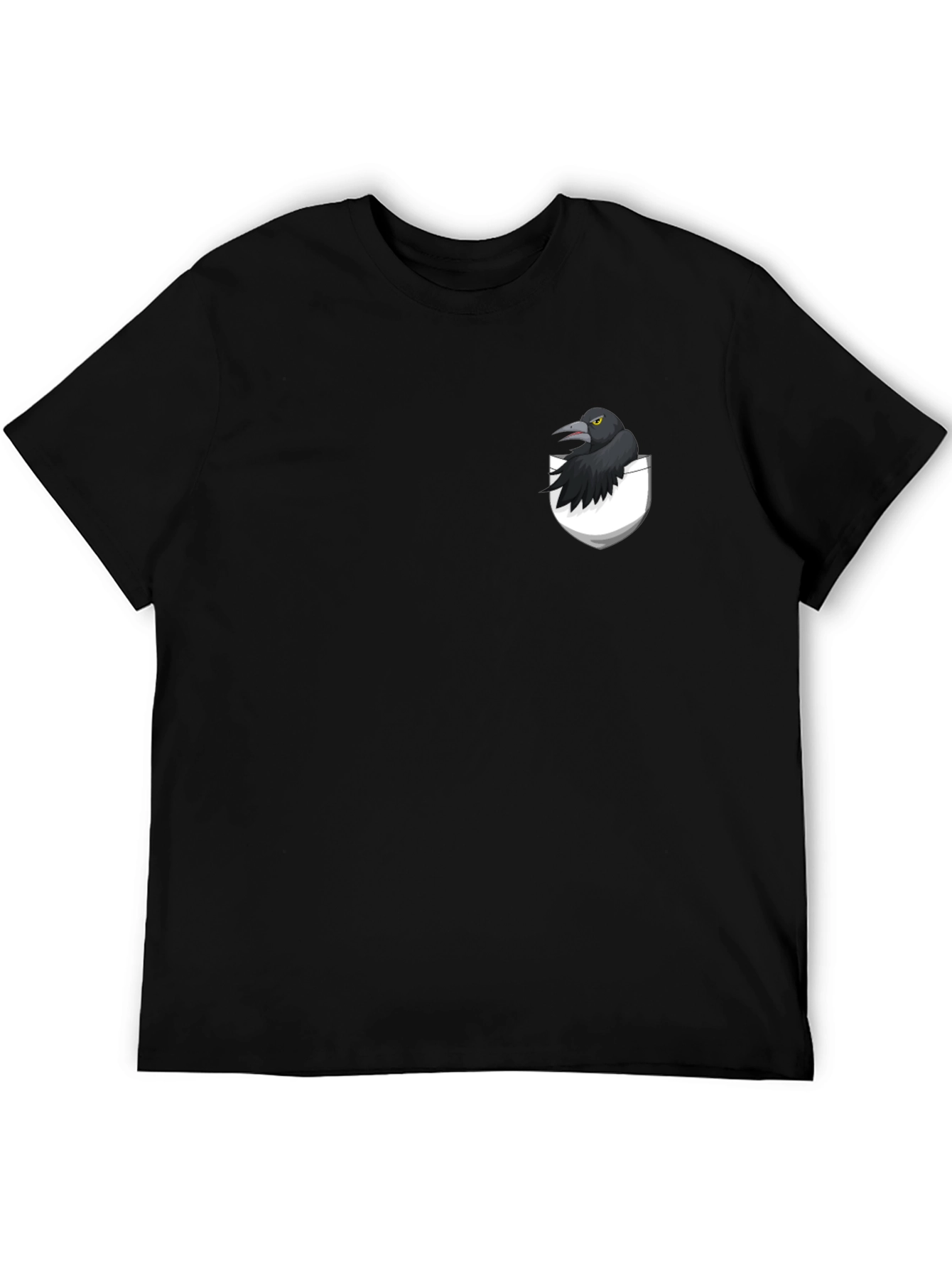 Raven in Pocket Graphic Tee - Black