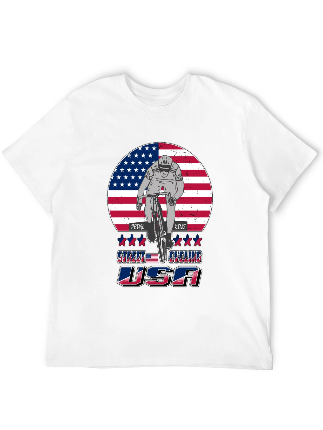 Patriotic Cycling T-Shirt - Pedal King USA