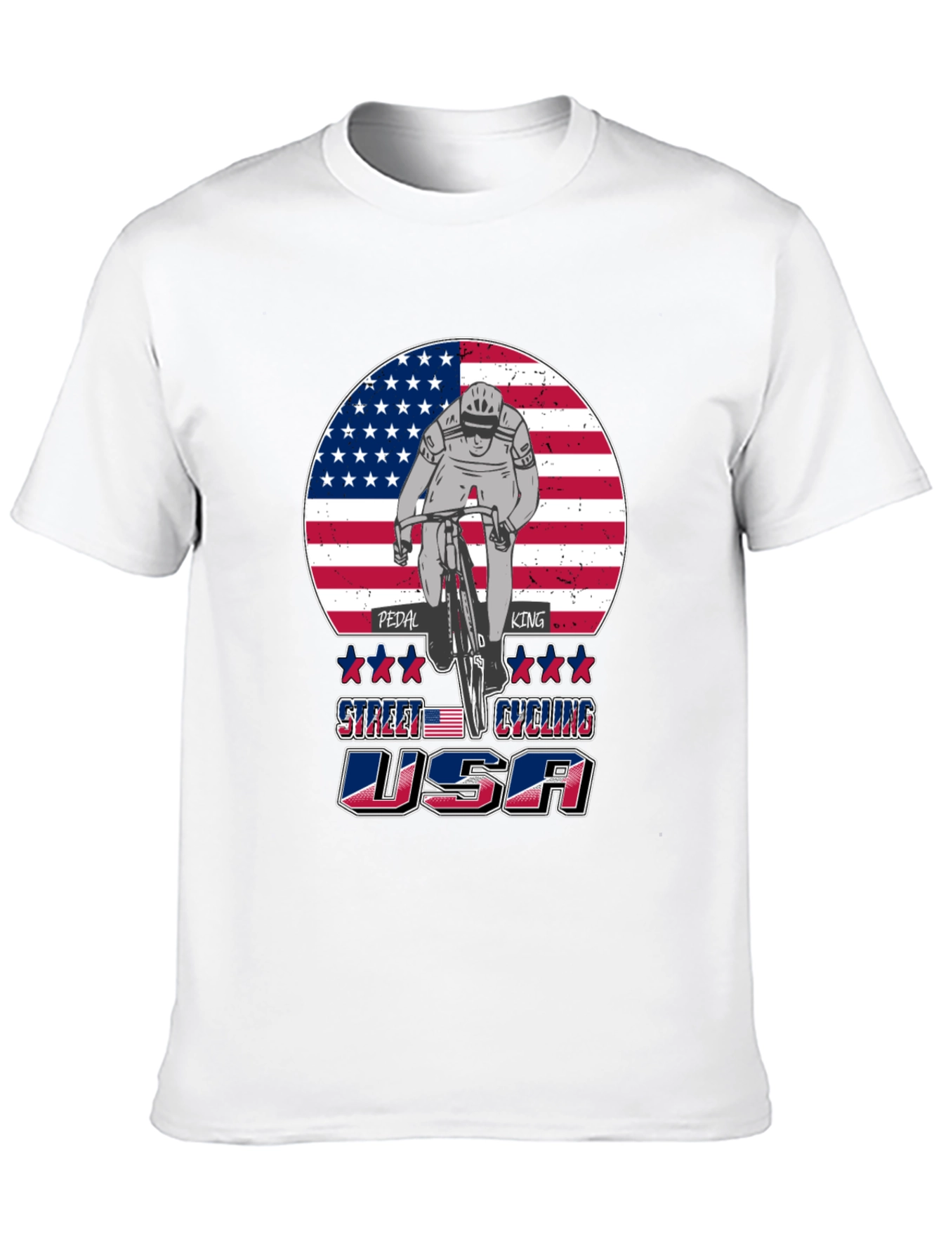 Patriotic Cycling T-Shirt - Pedal King USA