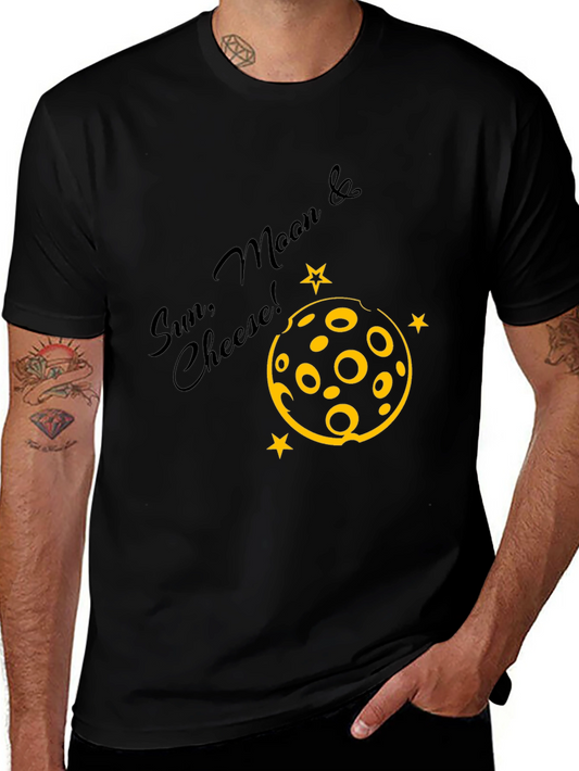 Sun Moon & Cheese Black Graphic Tee