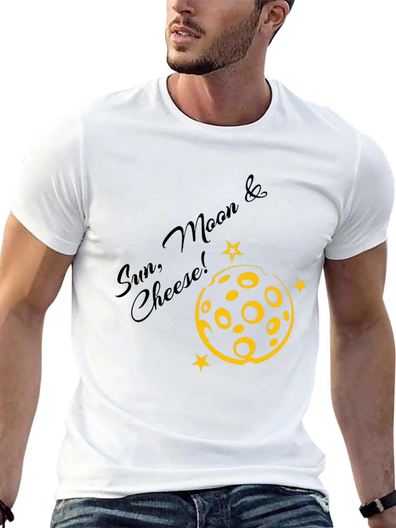 Sun Moon & Cheese Black Graphic Tee