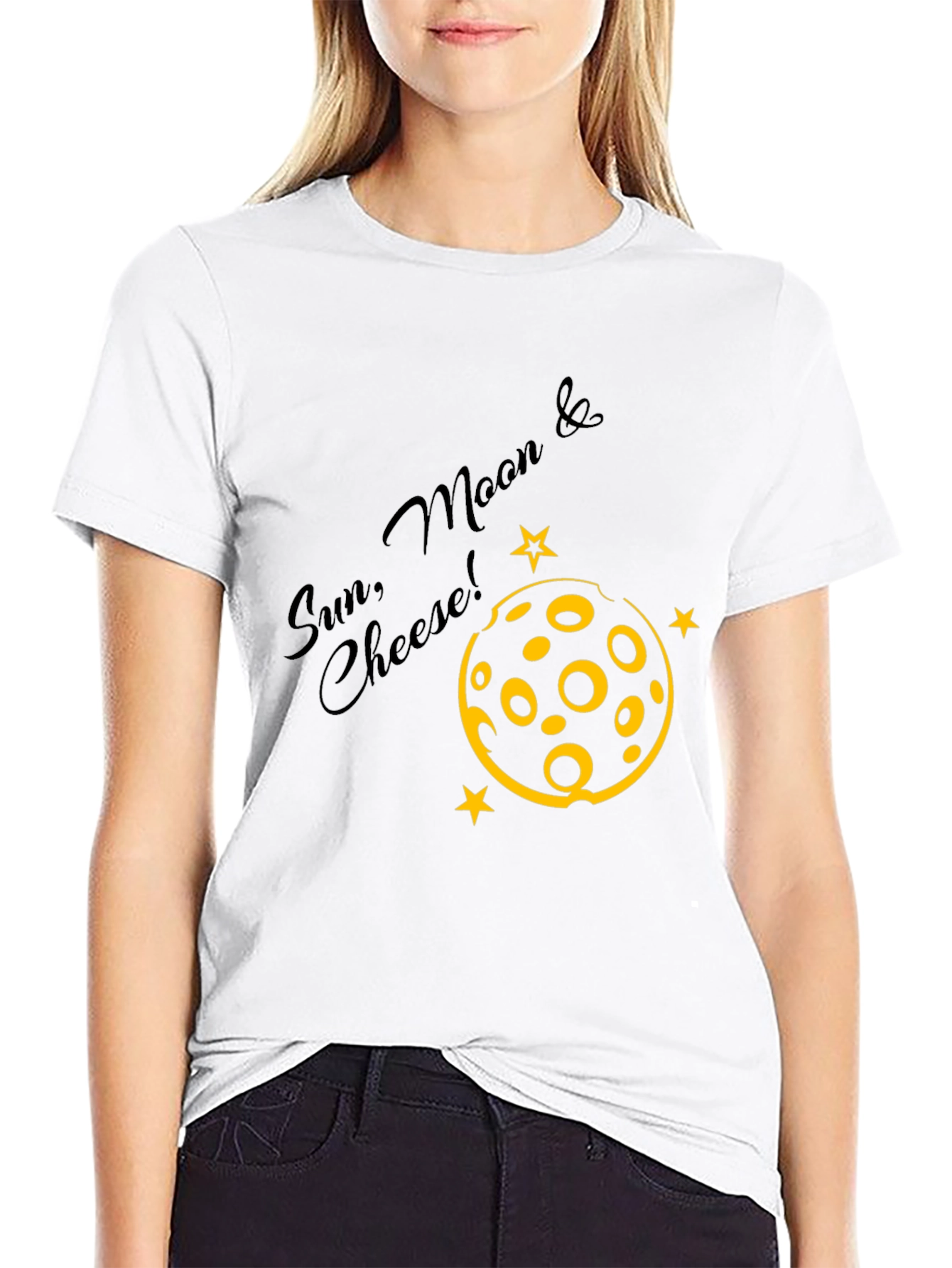 Sun Moon & Cheese Black Graphic Tee